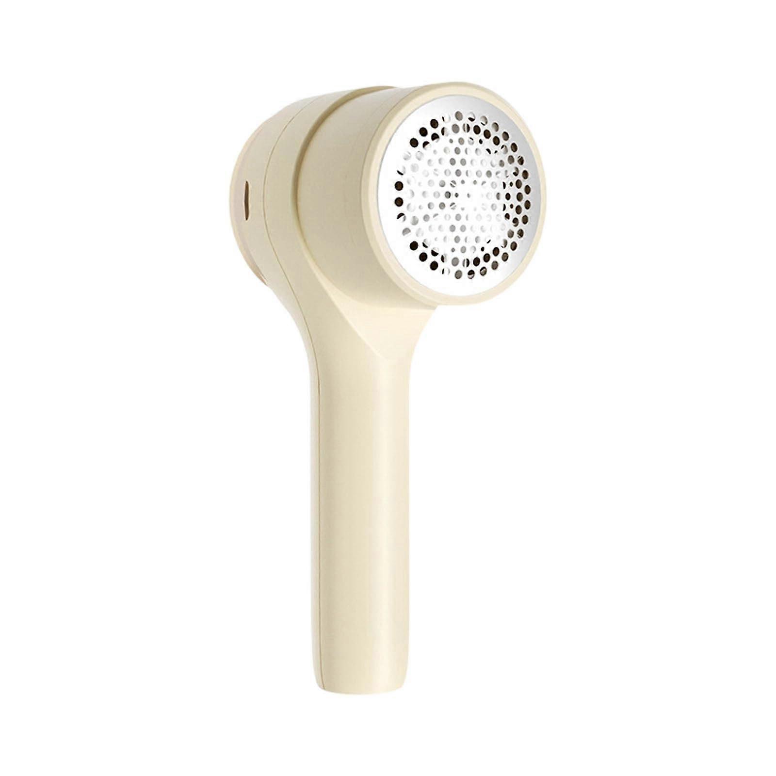LCD Display Fabric Shaver Lint Remover Fuzz Shaver Rechargeable BuiltIn Lint Collector Beige 17x7.5x6 cm For Sweaters