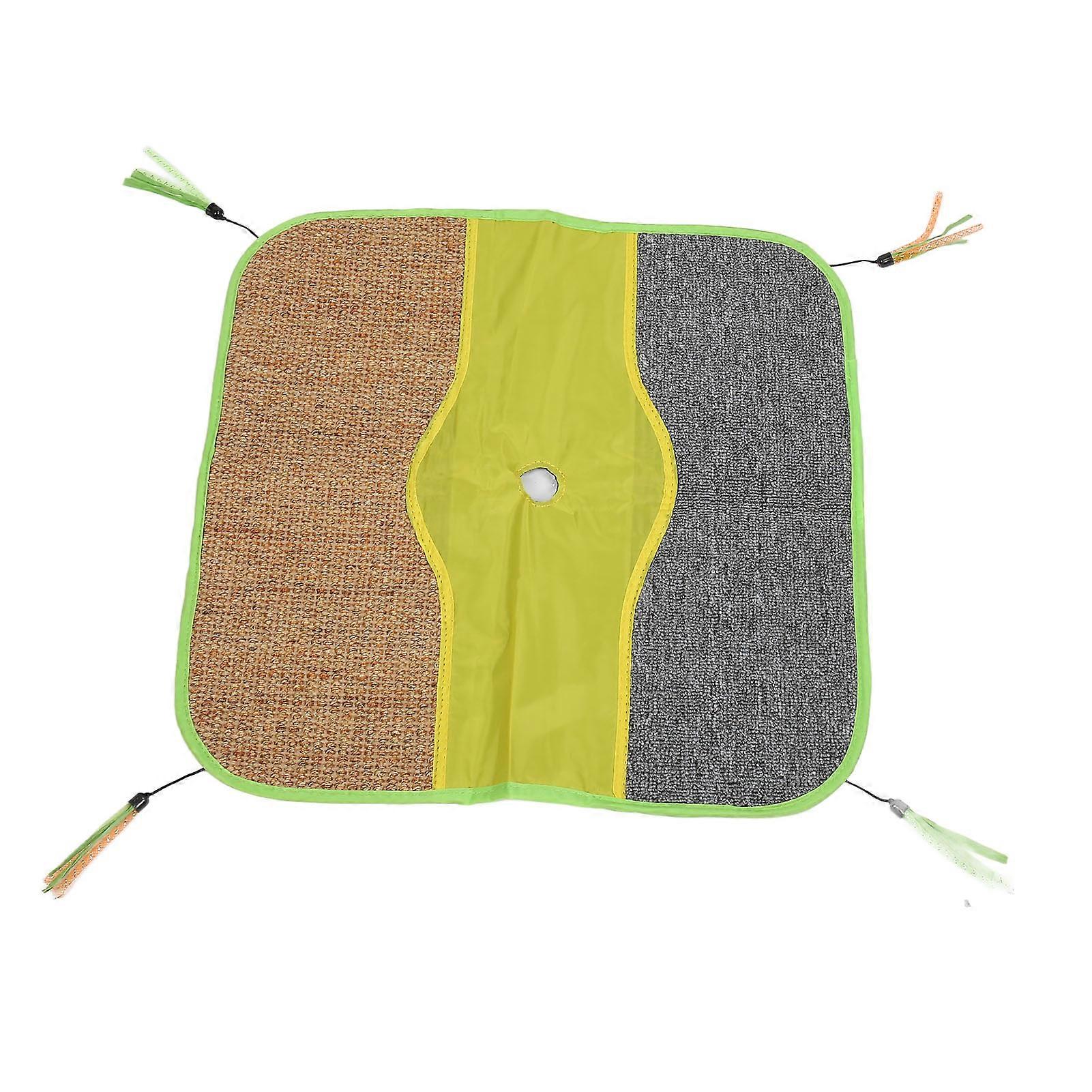 Cat Scratch Play Mat Multifunctional Interesting Sisal Cat Scratching Pad Rug with Strings for Cat Kitten 