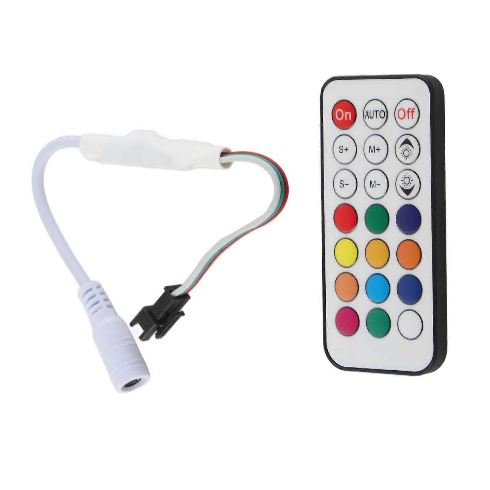 21 Keys RF Mini Wireless Remote Dimmer Controller WC2811 2812B Full Color Adjustable Brightness Effect RF LED Dimmer 