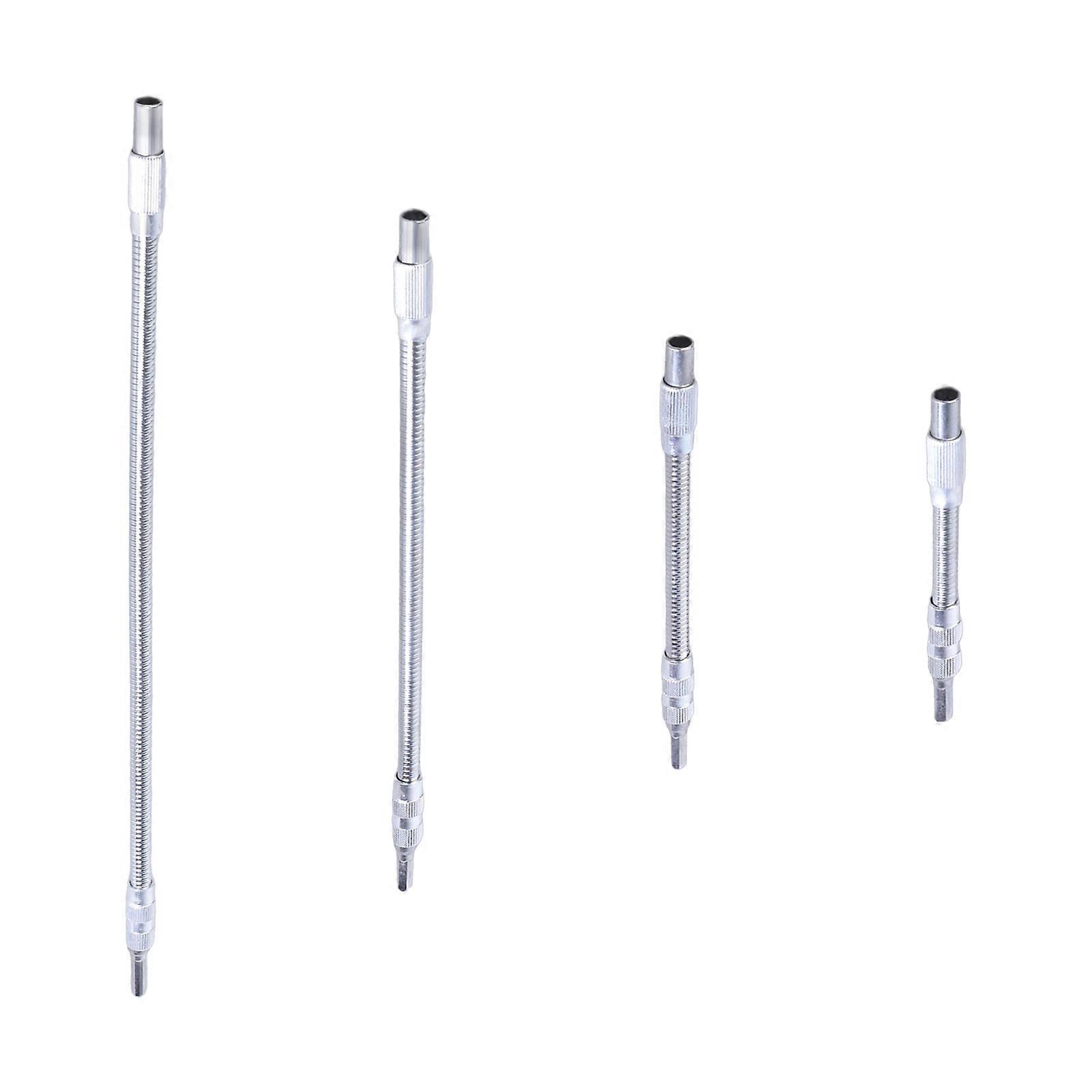 4Pieces Flexible Shaft Extension for Better Reach and Control 15/20/30/40cm Soft Shaft Flexible Screwdriver Extension Multicolor