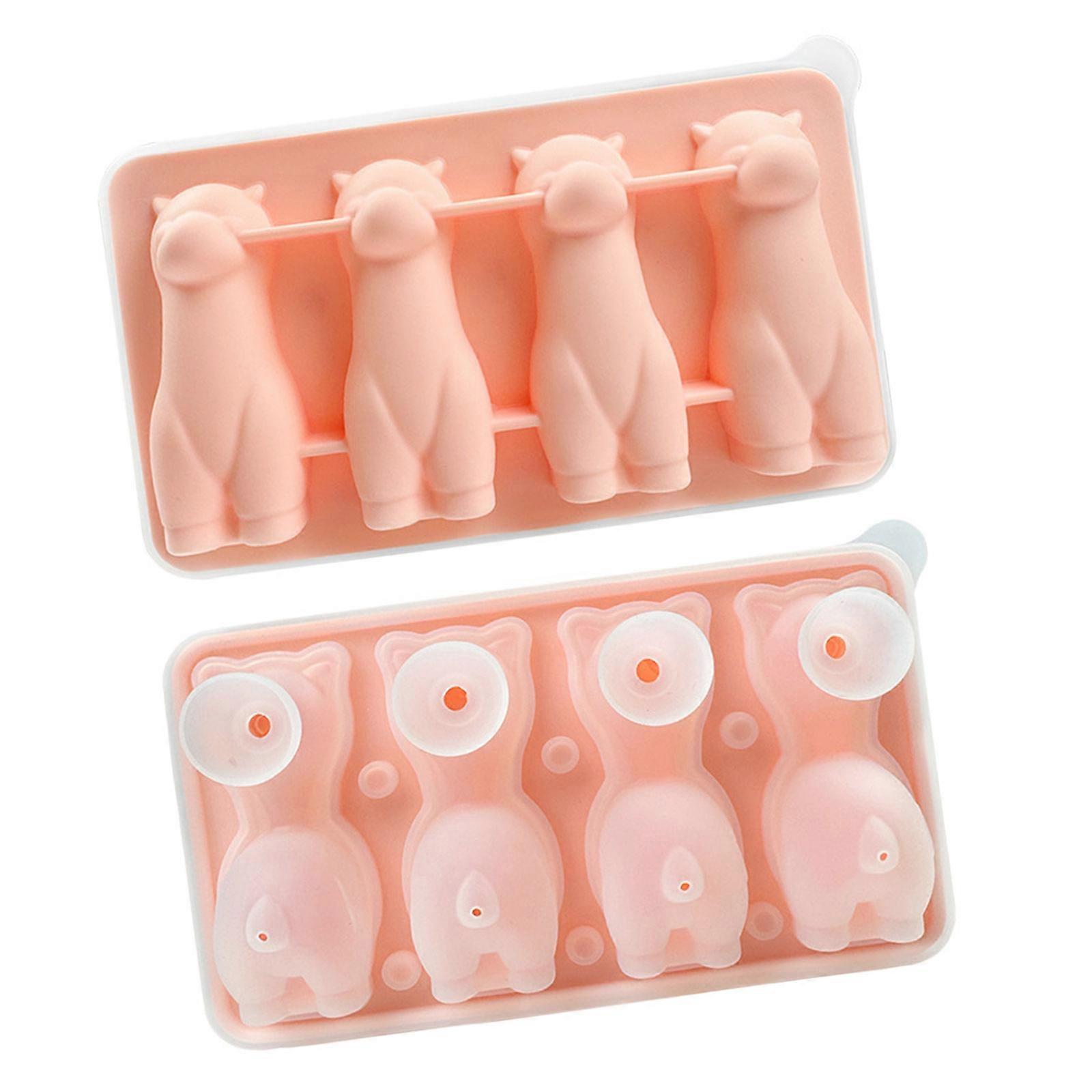 Easily Release Ice Molds Flexible Silicone Ice Maker Lovely Alpacas Shape Ice Tray for Soup Freezers Wine Juice  Pink