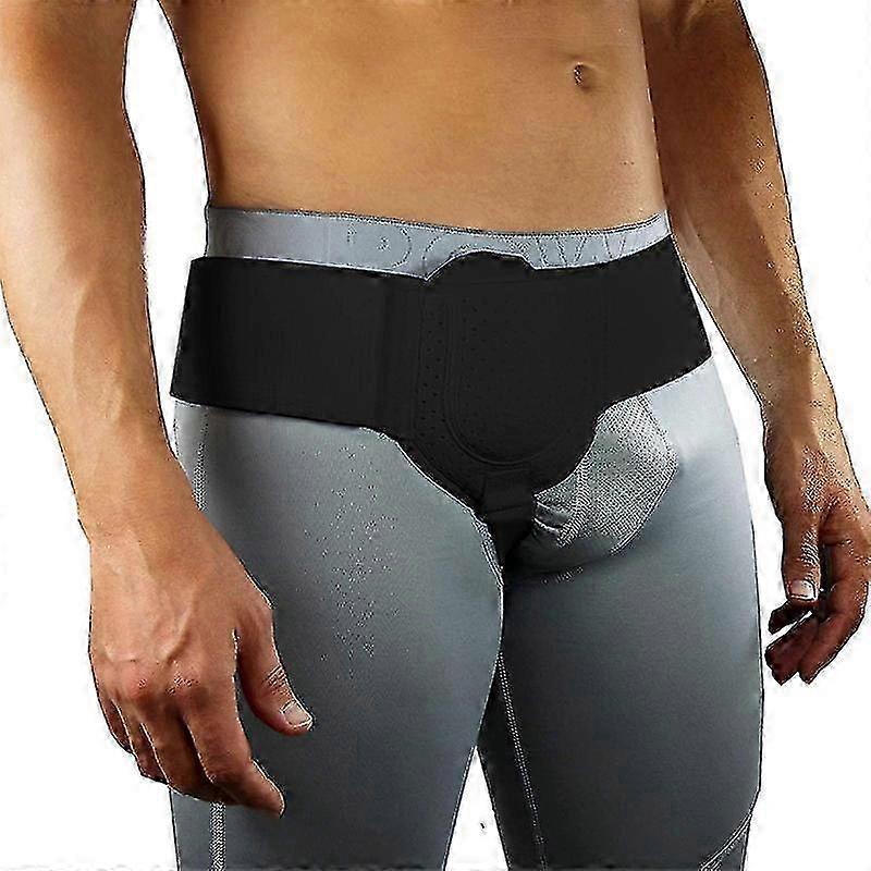 Groin hernia belt for pain relief and recovery support
