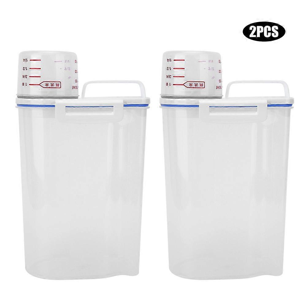 2Pcs Thick Plastic Insect Prevention Rice Box Moisture Proof Flour Storage Bin Food Container