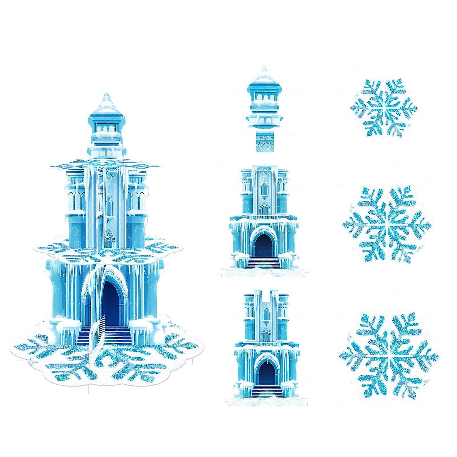 Winter Themed 3 Levels Snowflake Cupcake Holder Three Level Snowflake Cupcake Display Stand Dessert Stand For Kids