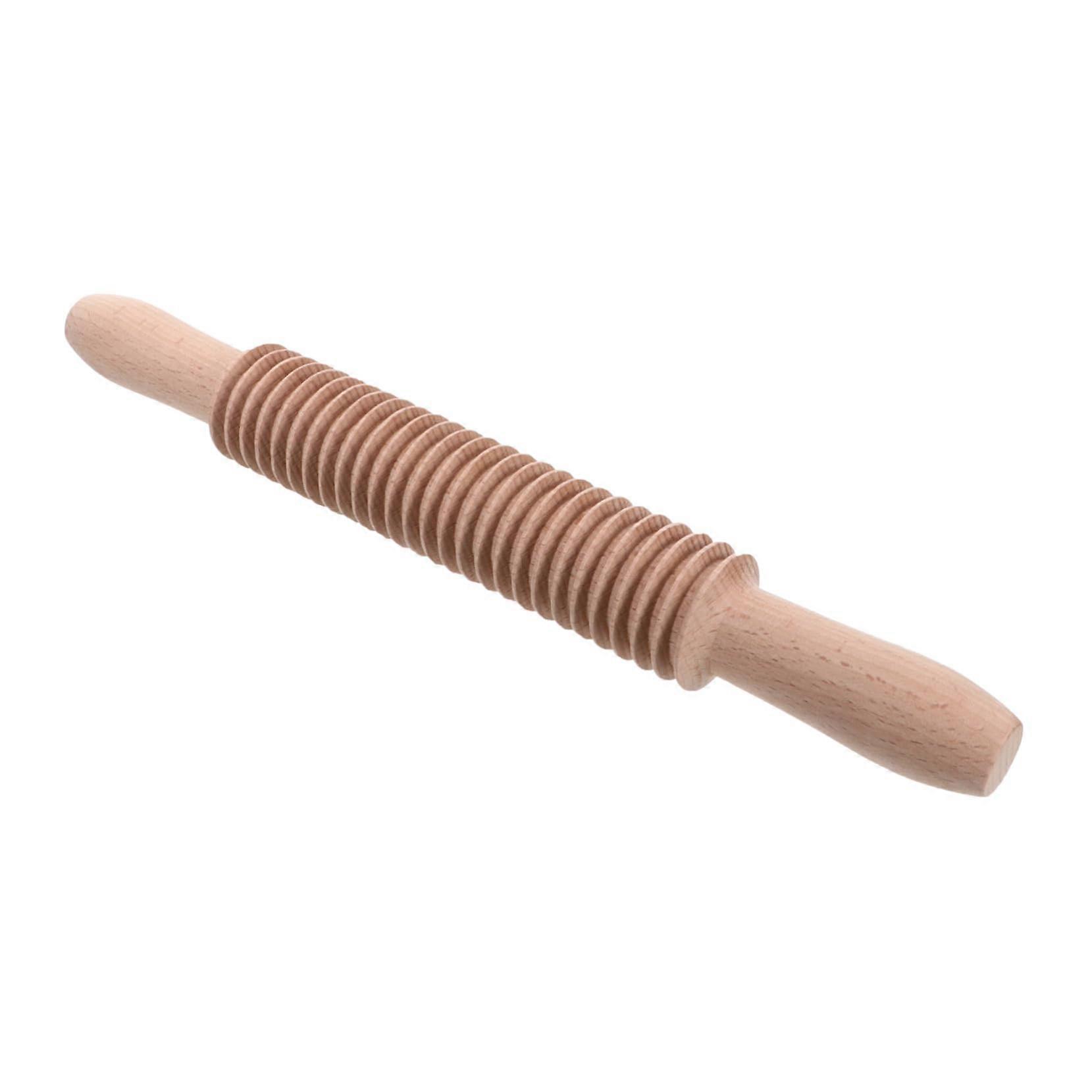 Textured Rolling Pin for Pasta and Noodles with Embossed Pattern Dough Roller for Bread Pizza Baking