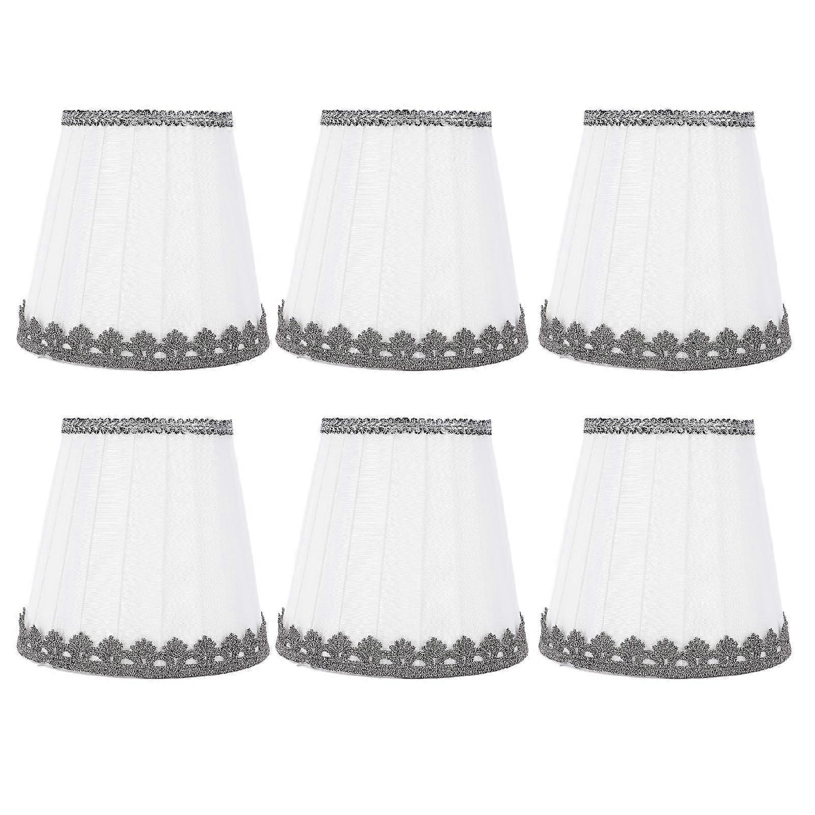 6pcs Fabric Lampshade Clip On Pleated Decorative Lamp Shade for Table Lamp Floor Light Universal