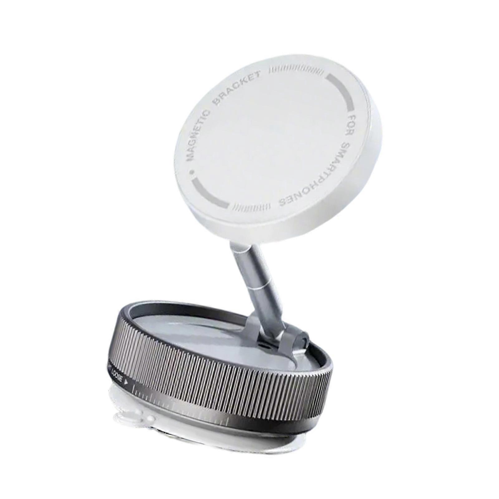 Windshield Magnetic Smartphone Mount Support Bracket with Vacuum Suction 360 Degree Rotatable for Navigation Video Calls  White