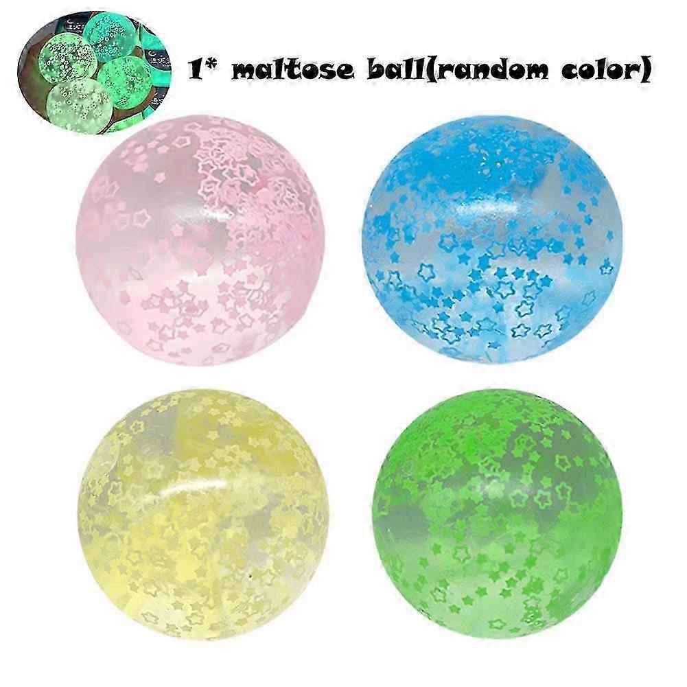 Glow-in-the-dark star maltose 1 random color (A)$ Maltose syrup decompression toy maltose pinch fun
