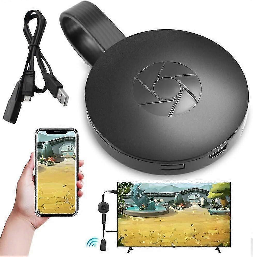 Portable Display Dongle WiFi Wireless Streaming Receiver, Wireless Display Compatible with iPhone/iPad/Android/iOS/Windows/Mac Laptop