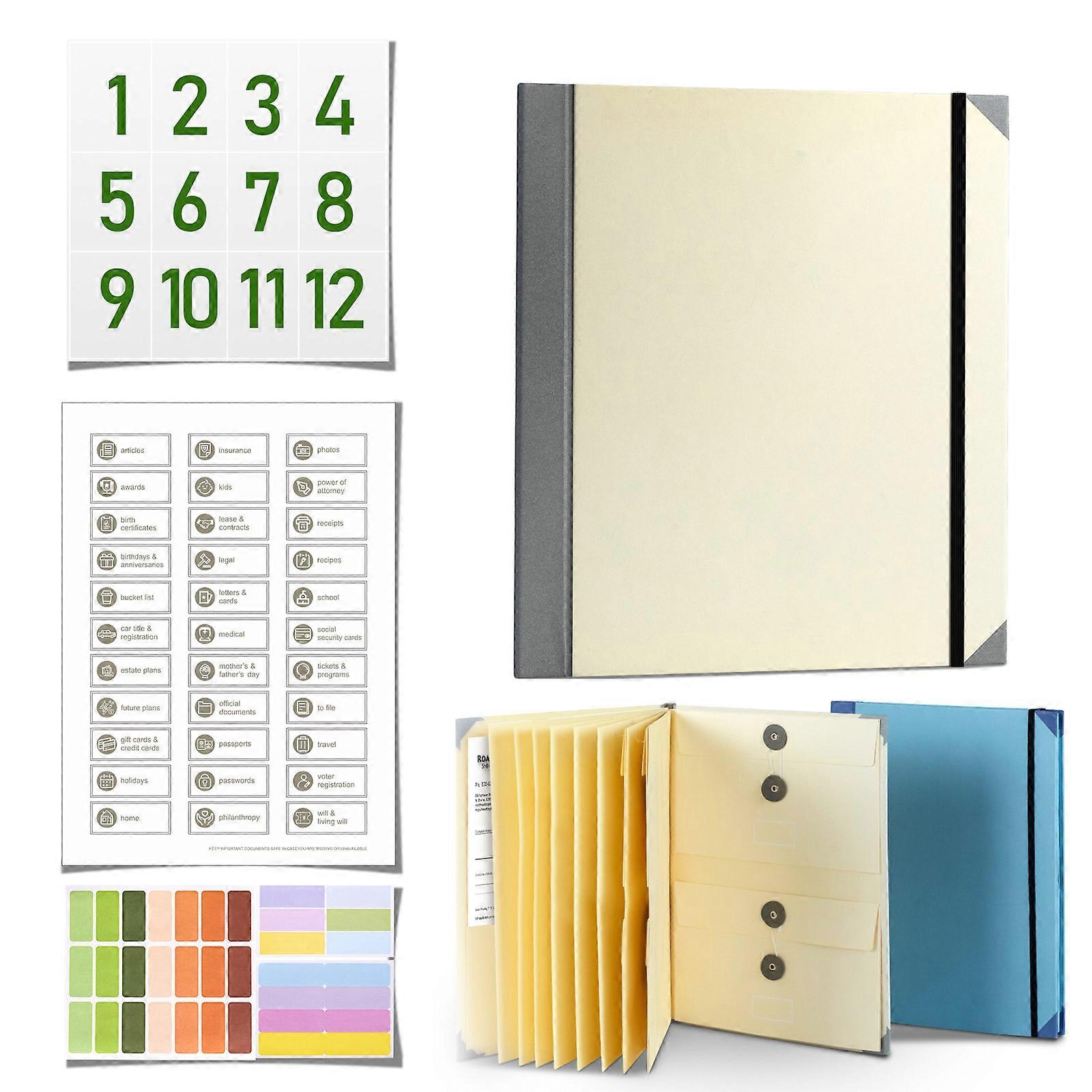 Document Organizers Folios Binder Organizers In Case I Go Missing Binder Important Document Organizers for Office  khaki