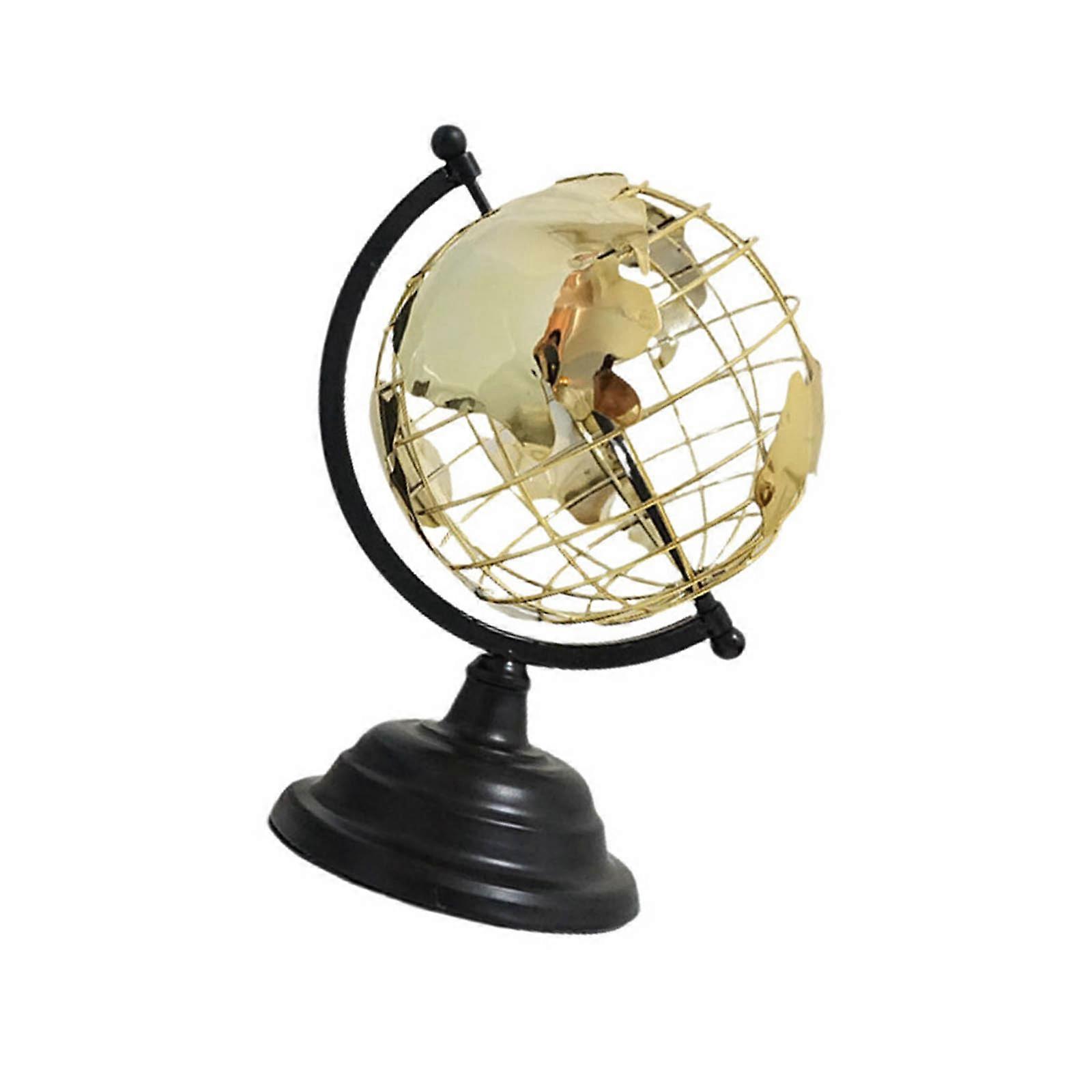 Earth Sphere with Gold Trim and Exposeds Wire Detailing World Globe  S