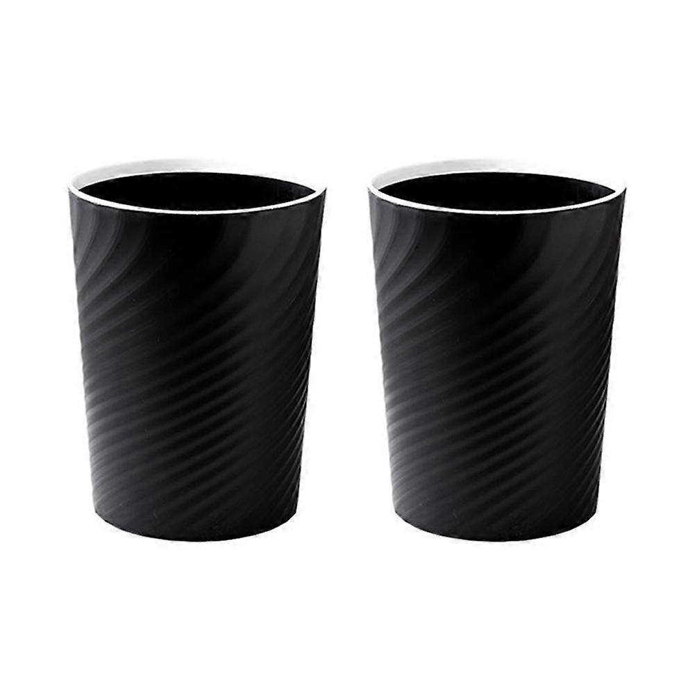 Plastic Small Trash Can Wastebasket, Garbage Container Basket(black)