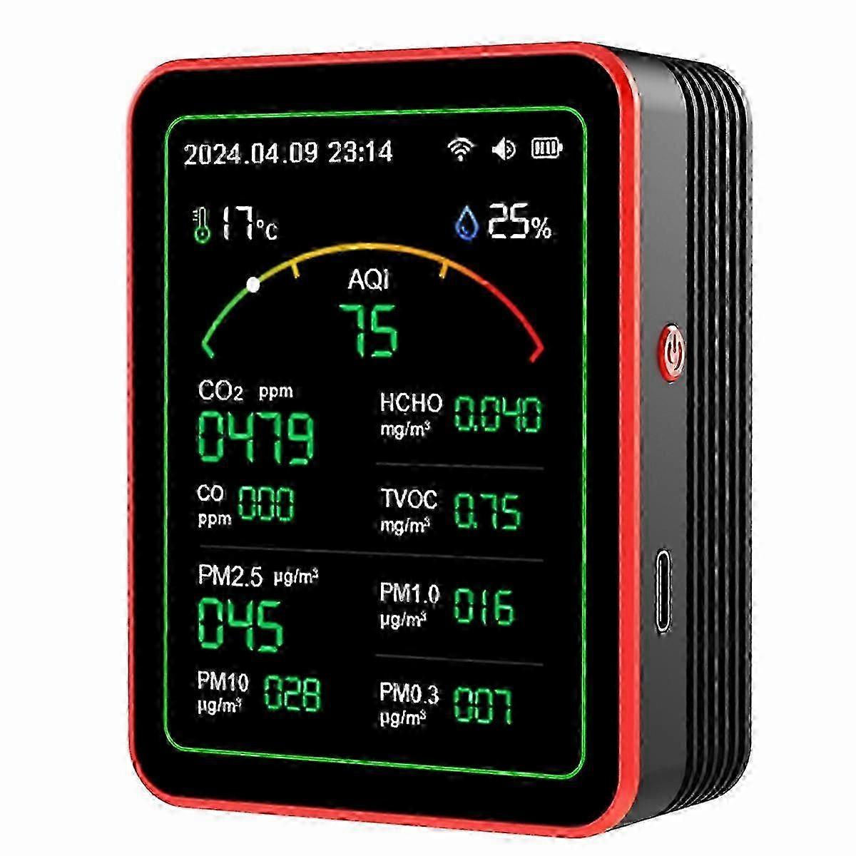 15 in 1 Air Quality Detector Portable TVOC HCHO,PM2.5 PM10 PM1.0 PM0.3 Temperature Humidity Tester M