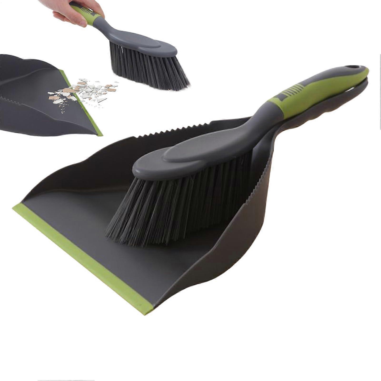 Dustpan and Brush Set with Long Handle for Home, Office, Kitchen, Tabletop and Sofa Cleaning