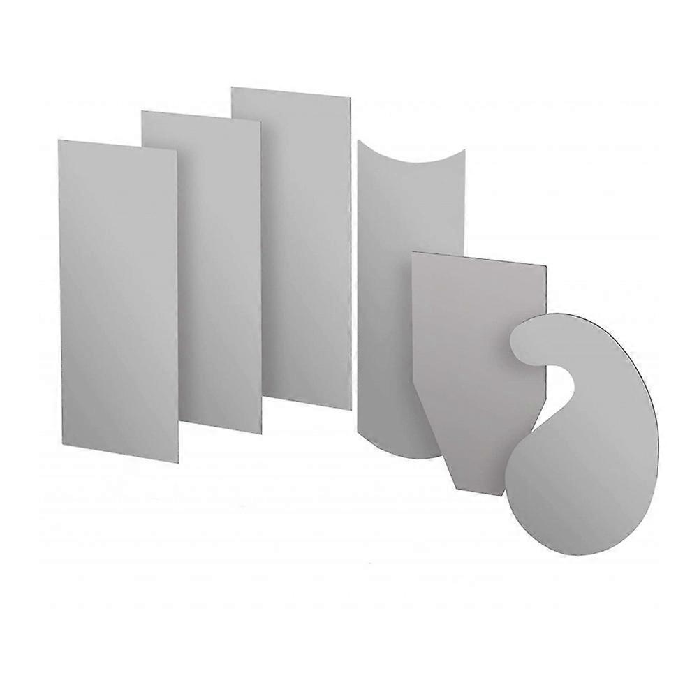 6 Piece Multi-Shaped Card Scraper Woodworking Set, 3 Rectangle 1 Beveled 1 Curved and 1 Gooseneck Wood Scraper