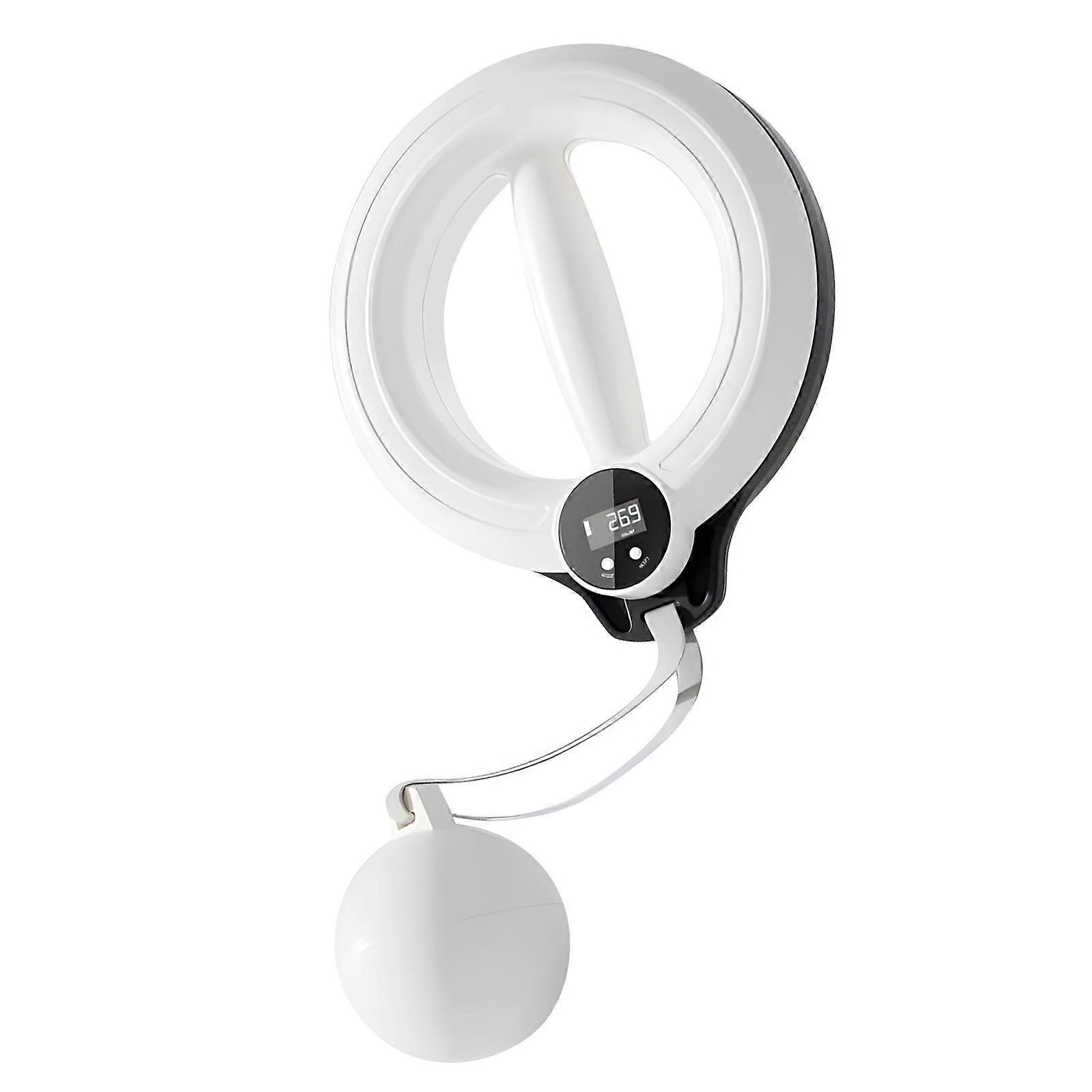 Quiet Center Strengthener Hoop Equipped With Automatic Motion Transducer And Digital Display  White