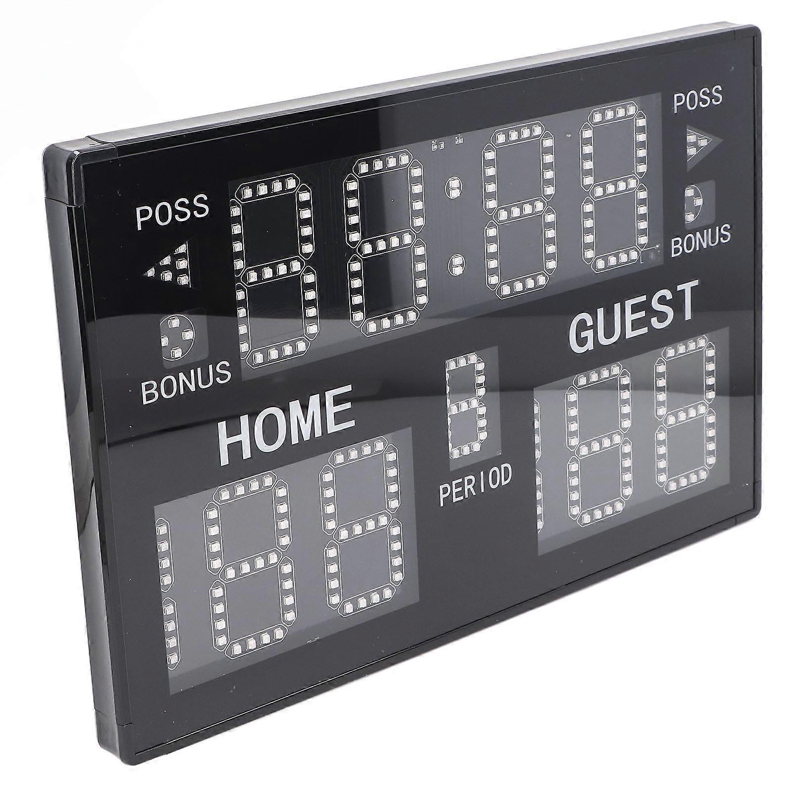 11-Digit LED Digital Basketball Scoreboard with Remote Control, 100-240V EU Plug for Competition