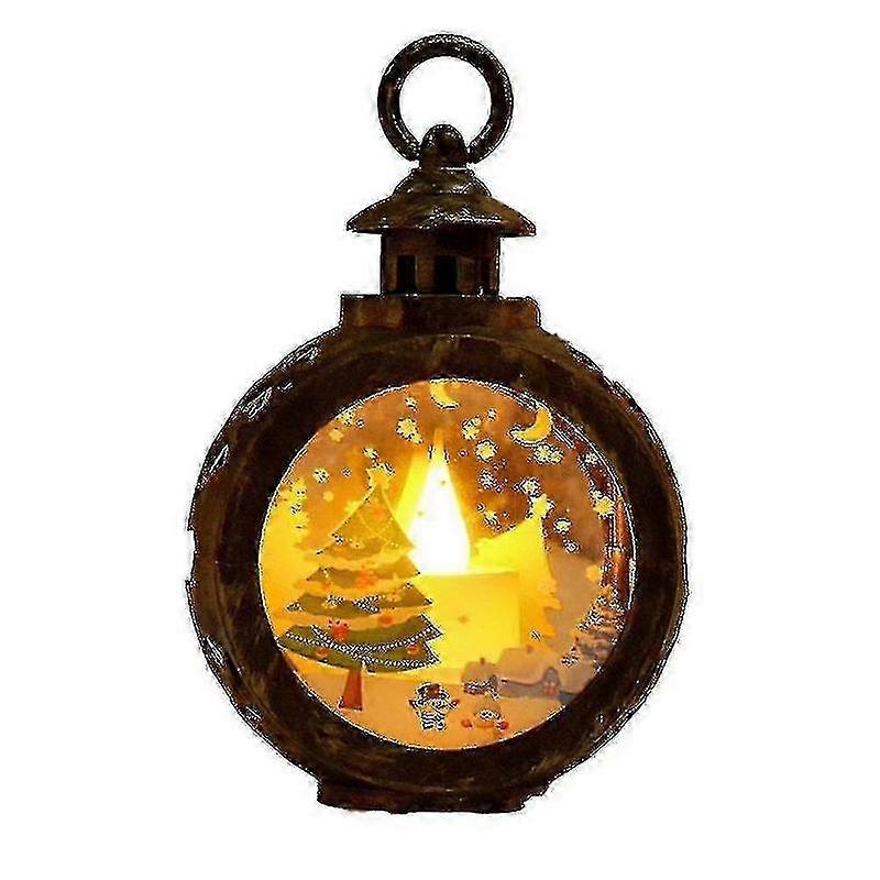 Round LED Lantern for Holiday Decor Portable Window Lights
