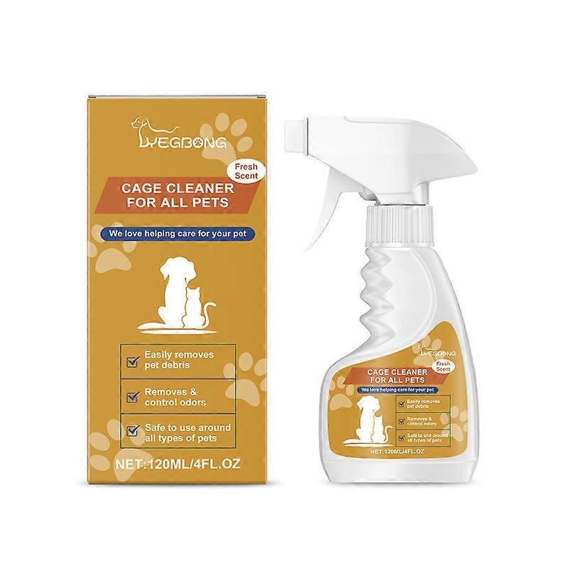 120ml Pet Cage Cleaner - Removes odors from cat and dog cages, bottom trays, and toilets; deodorizing and cleaning agent.