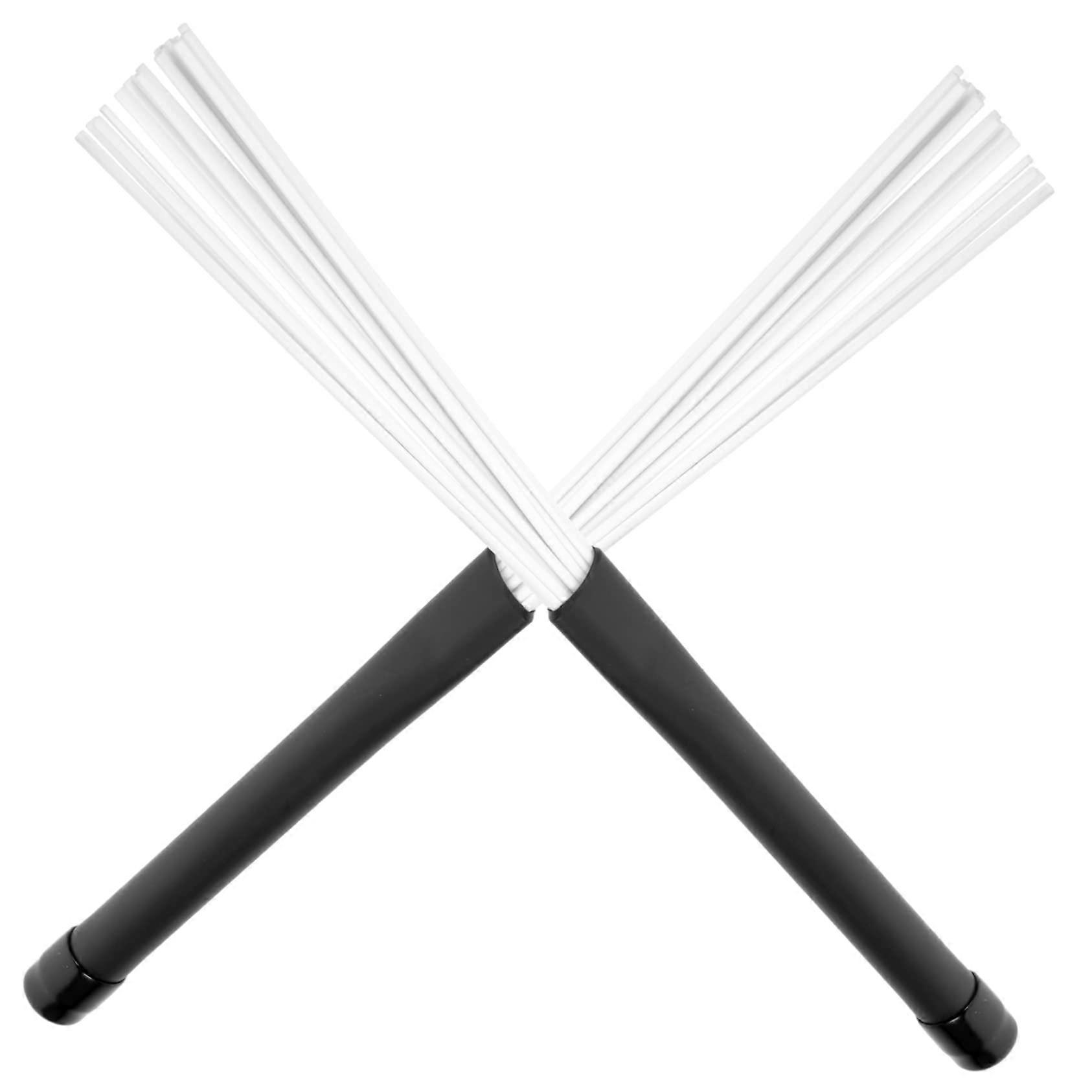 Drum Brushes Set of 2 Retractable Nylon Wire with Plastic Handle for Jazz Drummers and Percussion