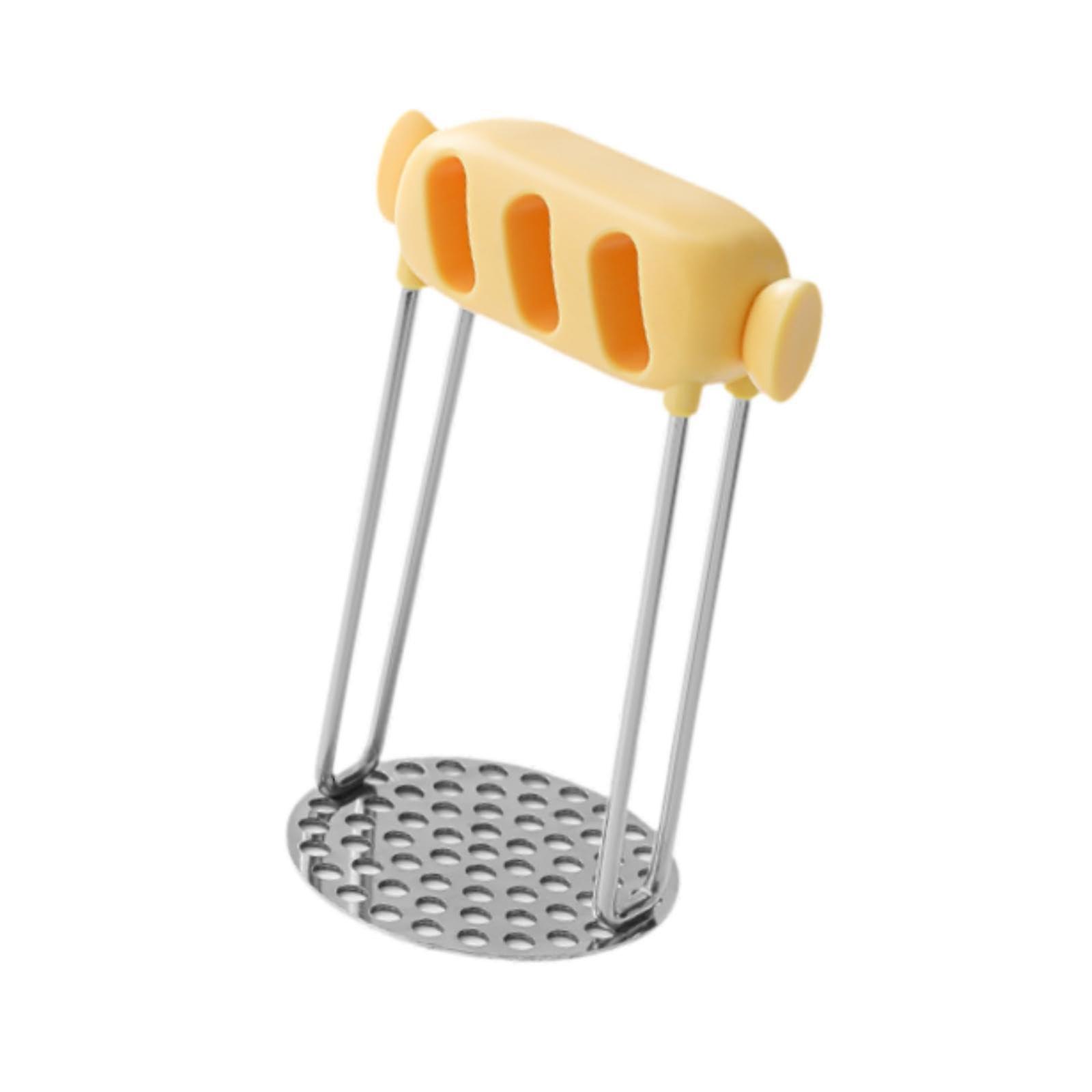 Potato Masher and Ricer with Ergonomic NonSlip Grip for Smooth LumpFree Mashing, Yellow