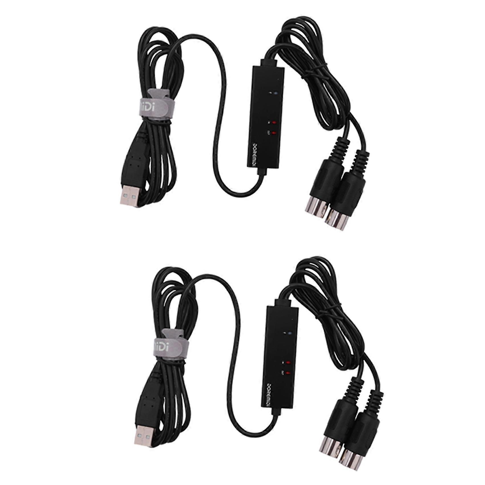 2X DOREMiDi MTU-10 MIDI to USB Cable USB MIDI Converter with Indicator Light FTP Proceesing Chip