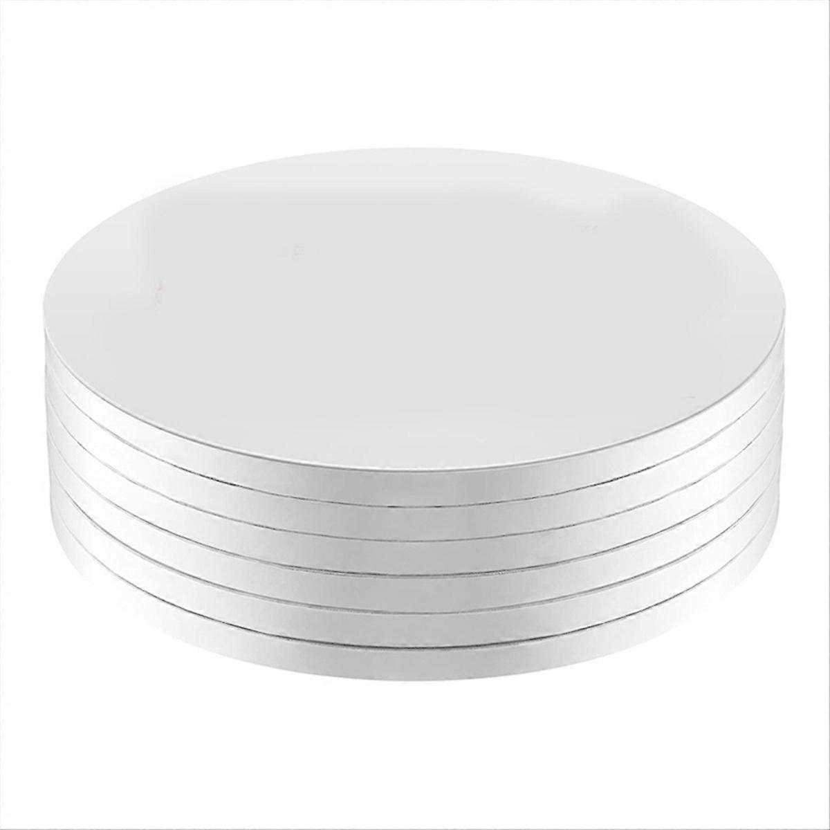 6pcs Cake Boards Drums Round, 1/2inch Thick Decorating 10inch