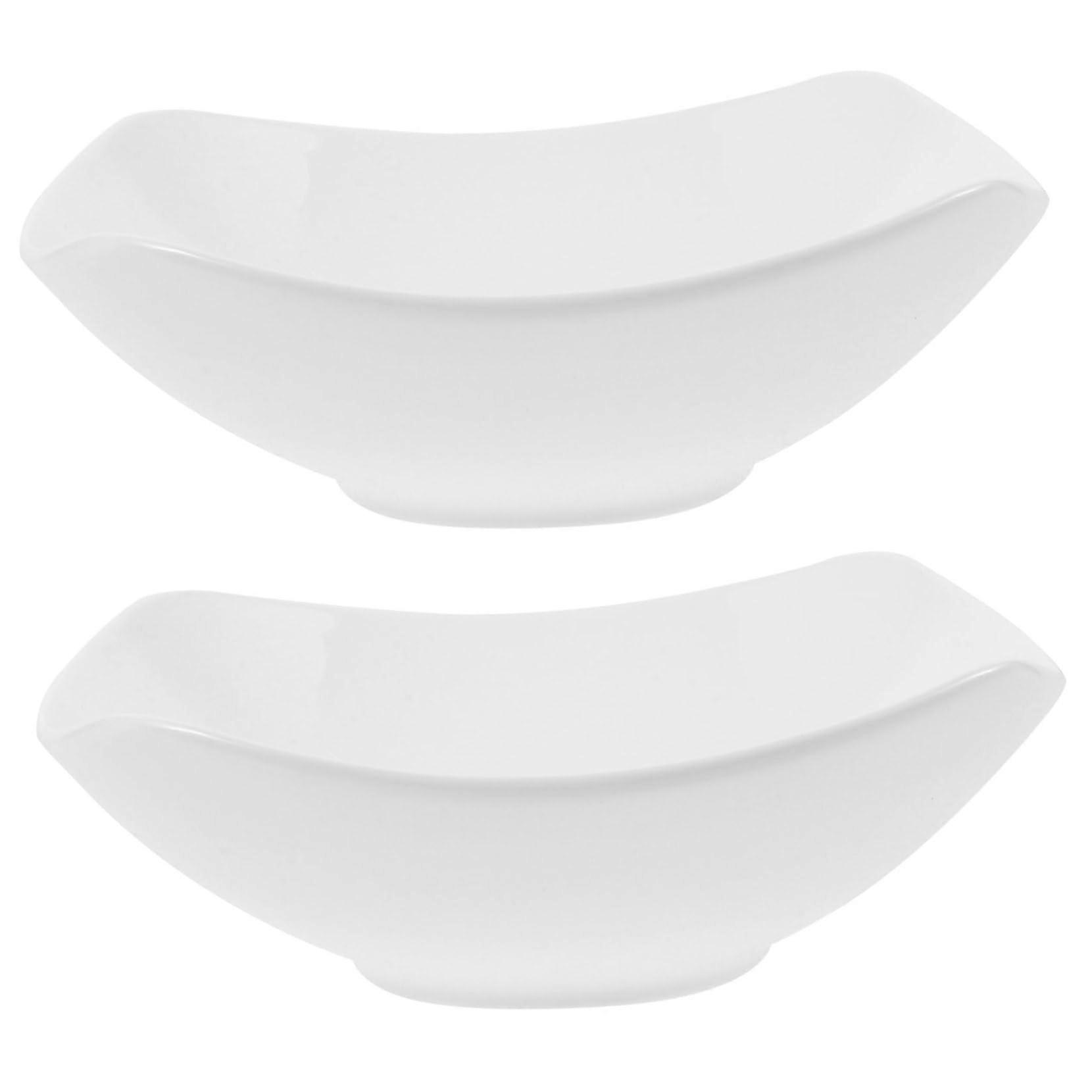 2pcs Ceramic Salad Bowl Set with SpillResistant Edge for Snacks Fruits and Desserts Easy to Clean