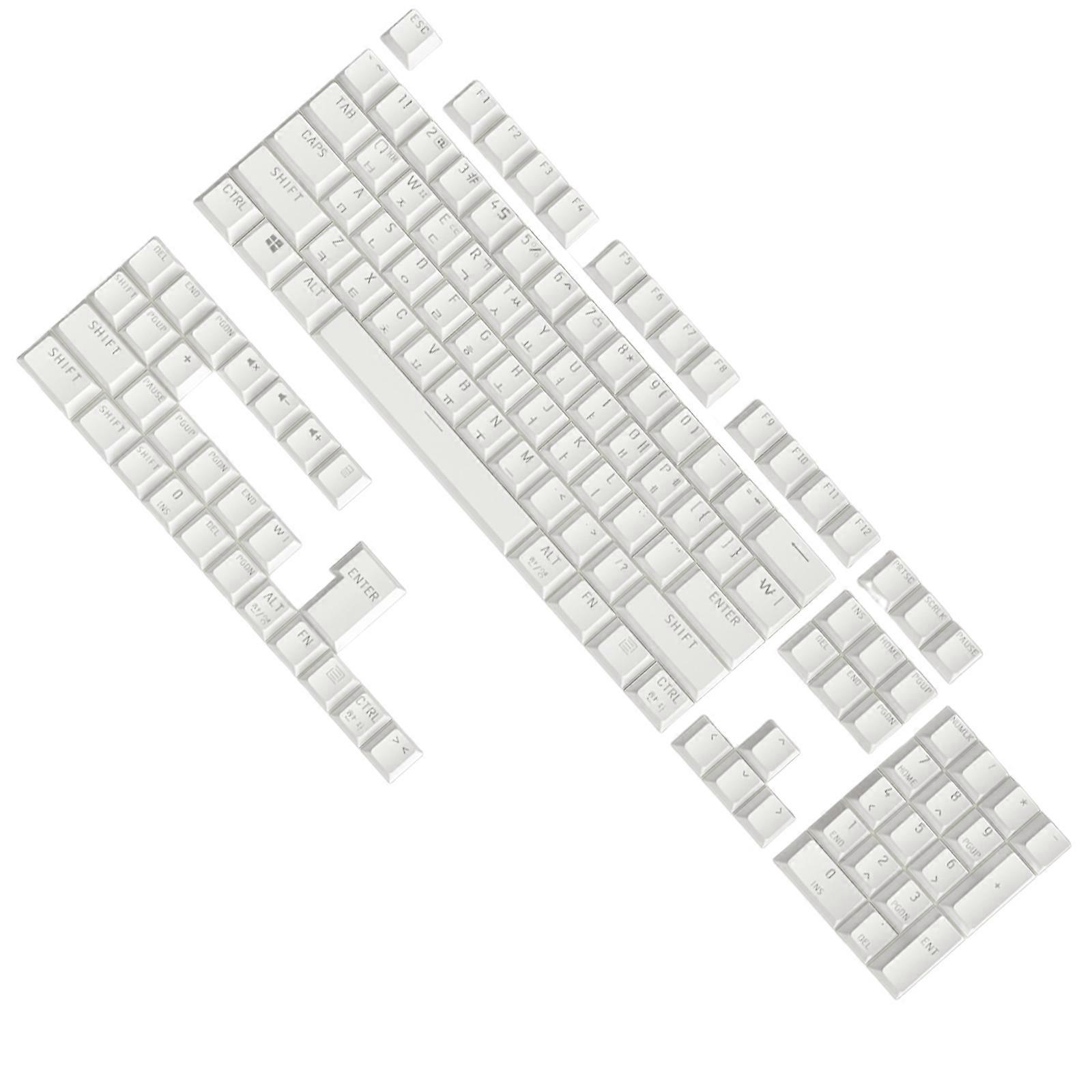 Korean Font Backlit Keycap Kit, OEM Height, Complete Set for Mechanical Keyboard Enthusiasts  White