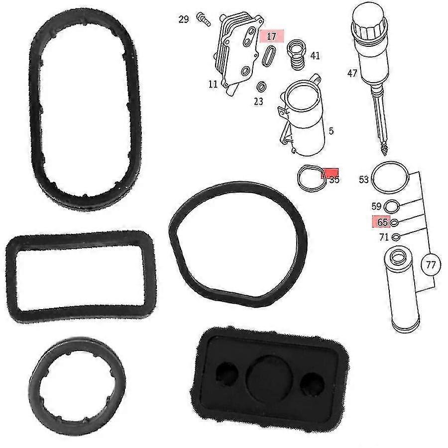 Wooeight מסנן שמן בית אטם אטם ערכת עבור מרצדס בנץ W211 V6 M112 M113 V8 1121840 מתנה אמא