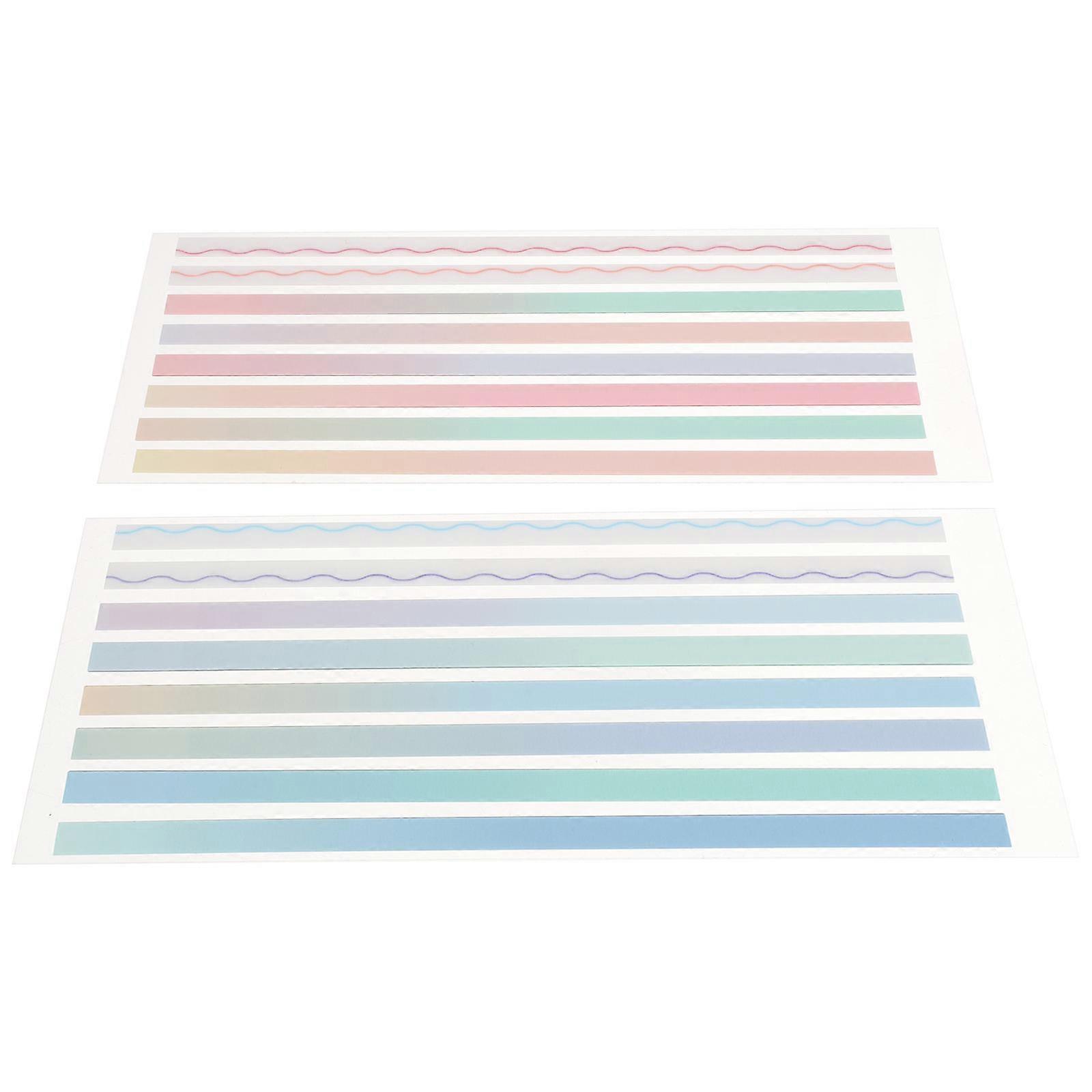 2 Sets of Long Sticky Decals Page Marking Strips Long Page Tabs Sticky Strips