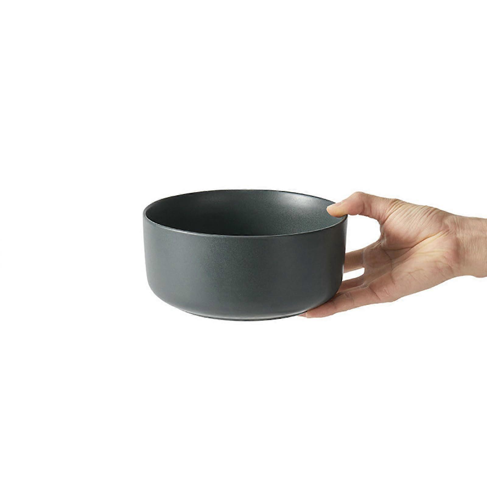 7 Inch Black Ceramic Soup Bowl  Microwave and Dishwasher Safe, Chip Resistant Dinnerware Set