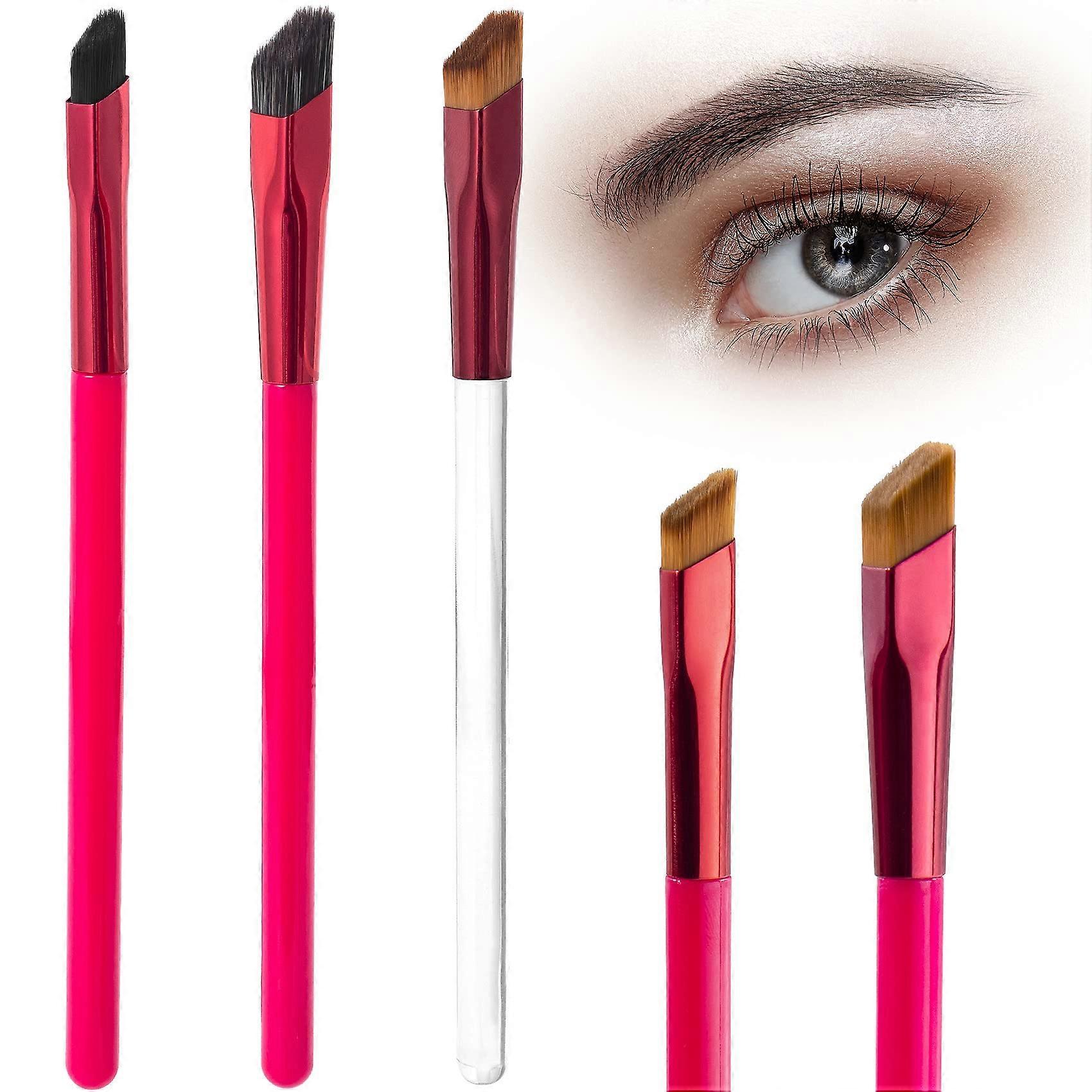 5Pcs Professional 4D Eyebrow Brush Set with Angled Makeup Brush for Precision Brow Shaping