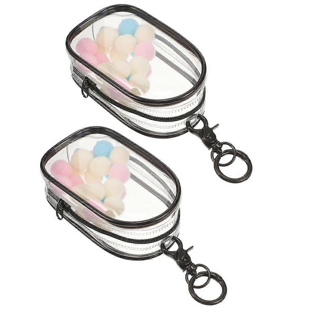 Clear Display Case with Keychain for Portable Doll Organizer 2Pcs