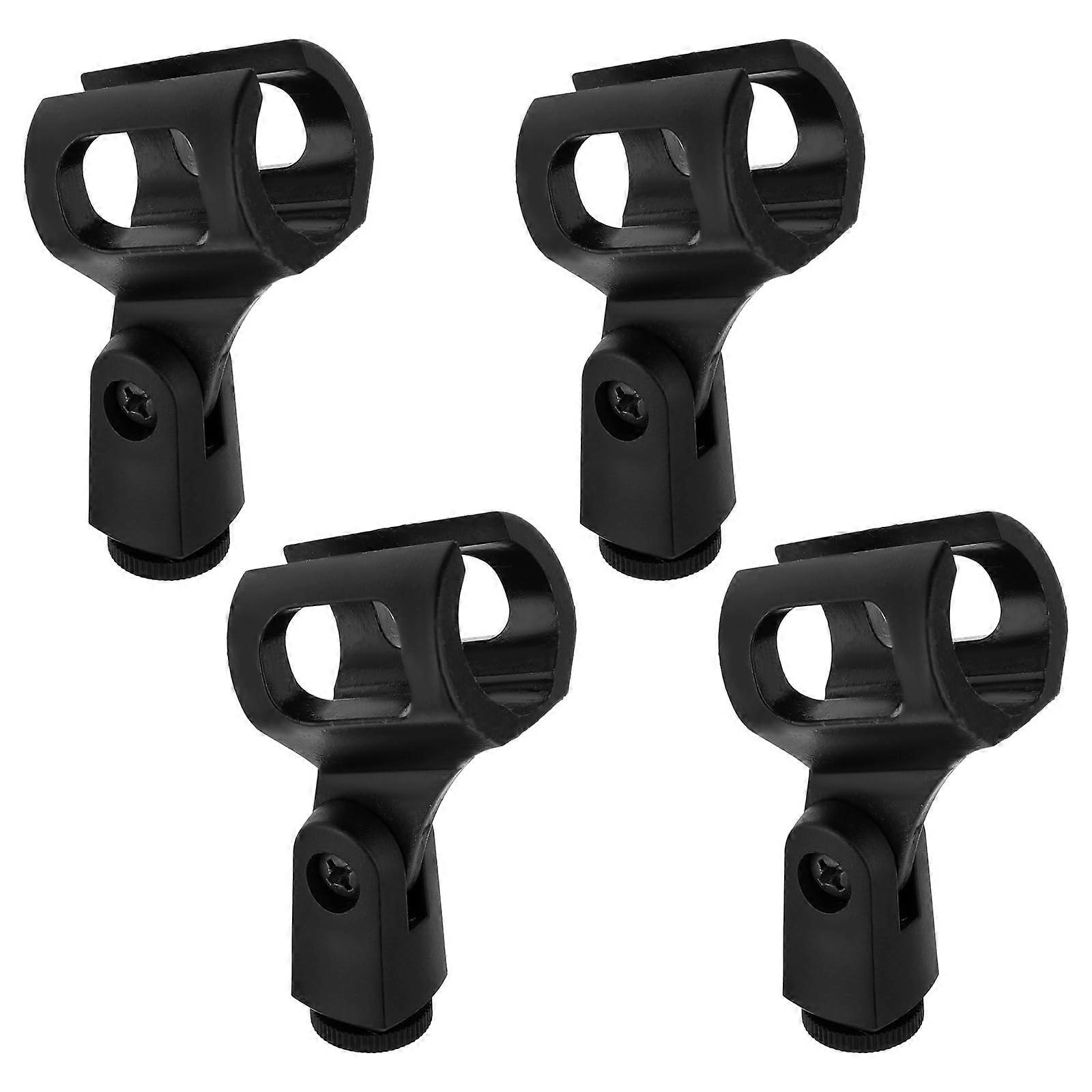4 PCS Adjustable Microphone Clip Holder for Wireless and Handheld Mics, Durable Stand Clamp