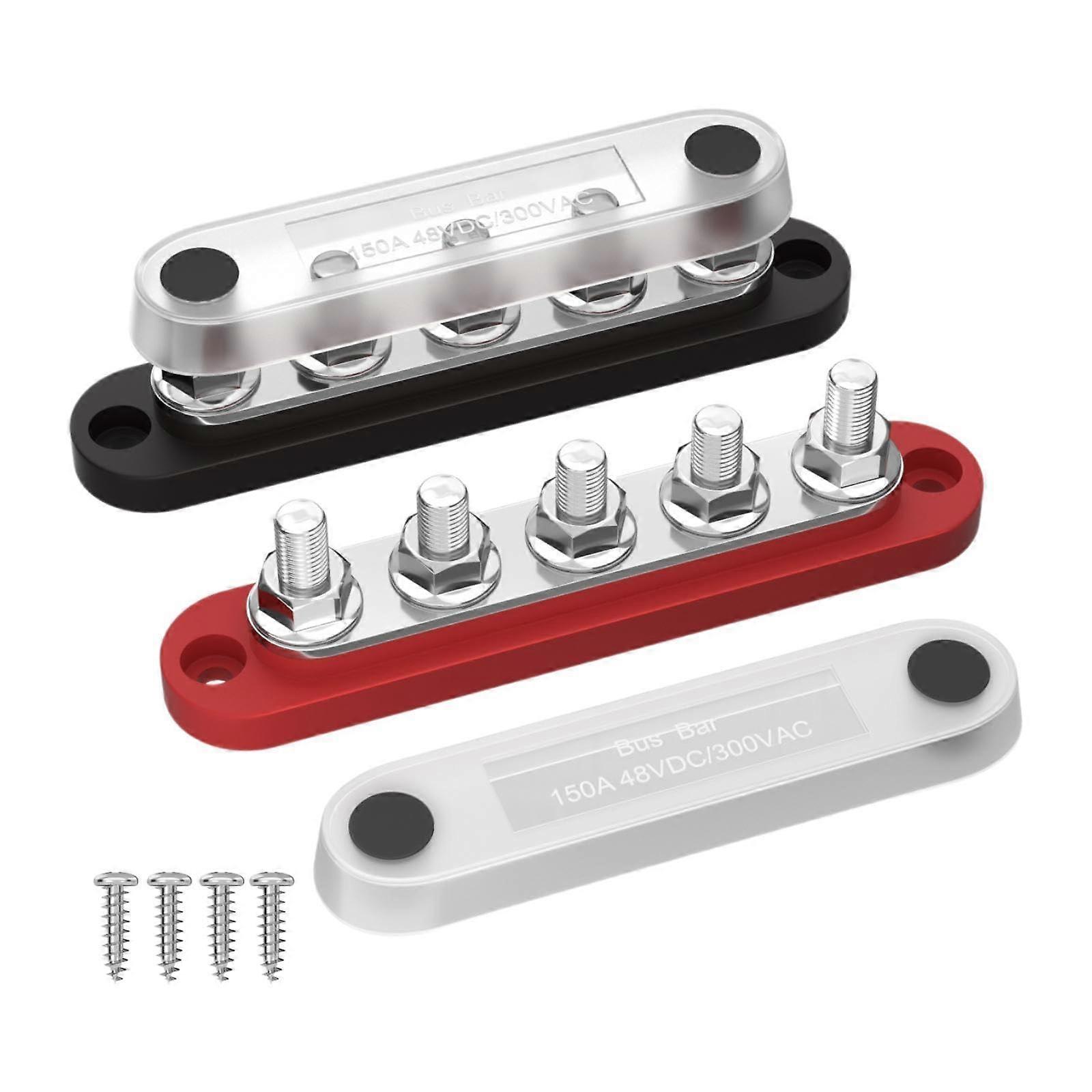 150A DC48V/AC300V Power Distribution Block With Cover Mini Bus Bar Terminal Block For Solar System Car