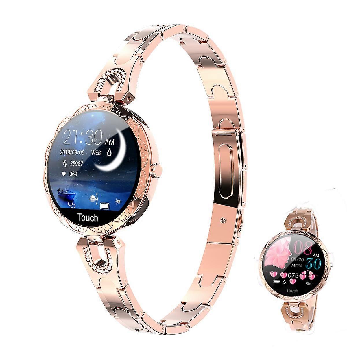 Women's Smartwatch for Android iOS with Heart Rate Blood Pressure Female Health Tracker Gold