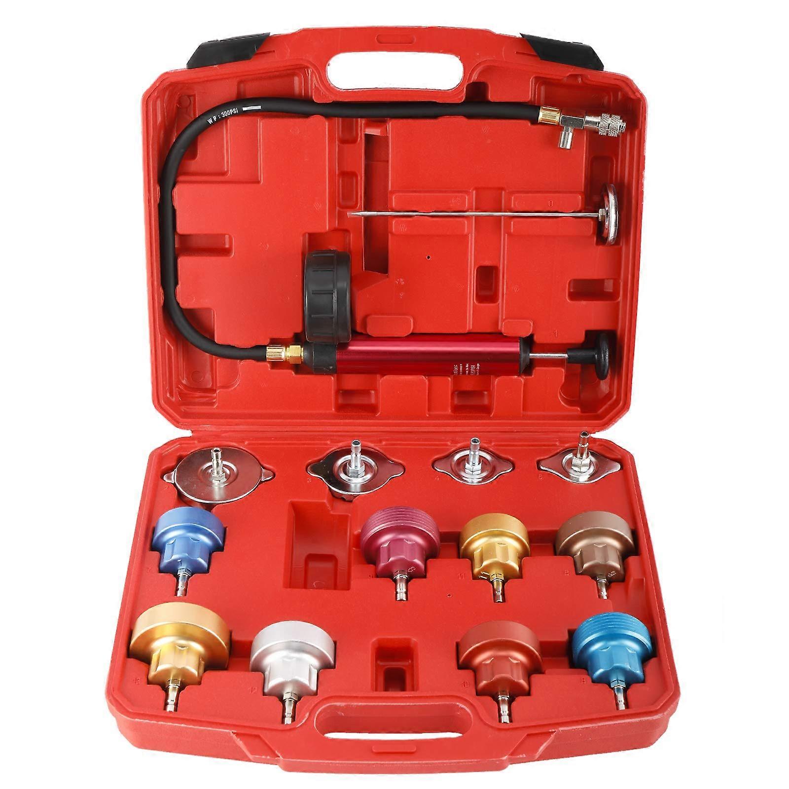 14pcs Radiator Pressure Tester Kit for Fast Cooling System Leak Detection and Accurate Monitoring