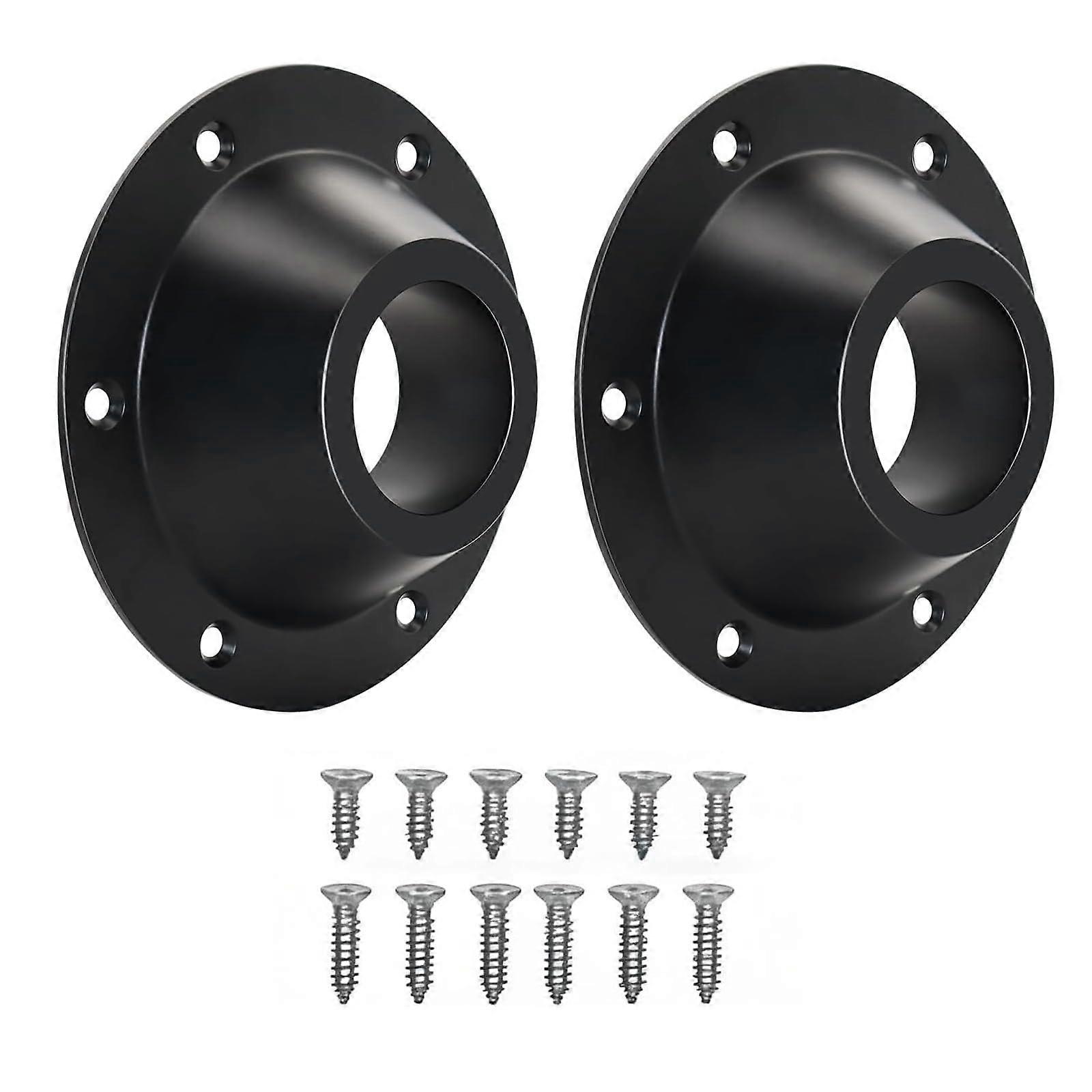 2Pack RV Table Base Mount with Screws, Aluminum Camper Pedestal Leg Floor Bracket 6Hole Black