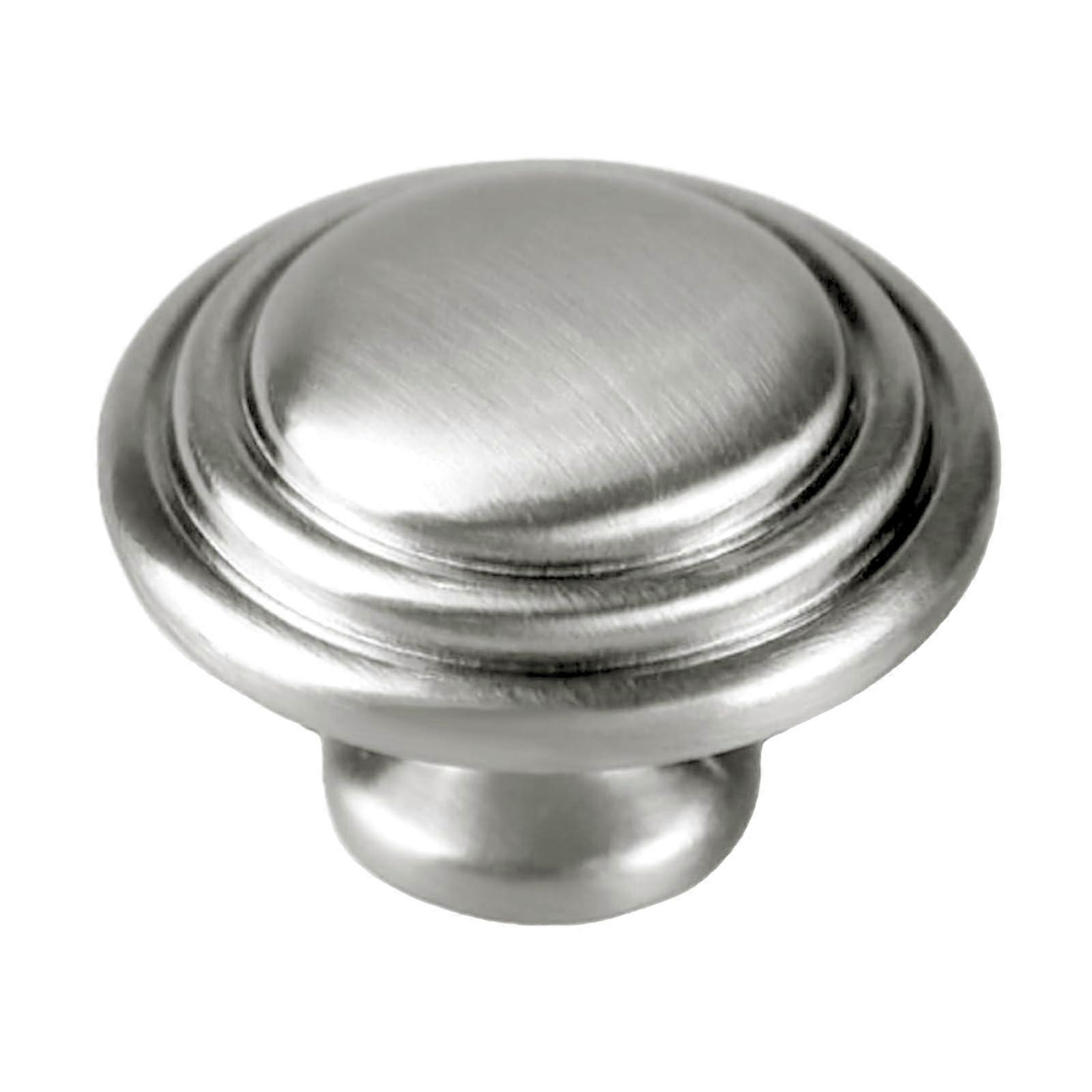 Silver Cabinet Knobs 30 Pack 33mm Round Drawer Pulls for Kitchen Cupboard Dresser
