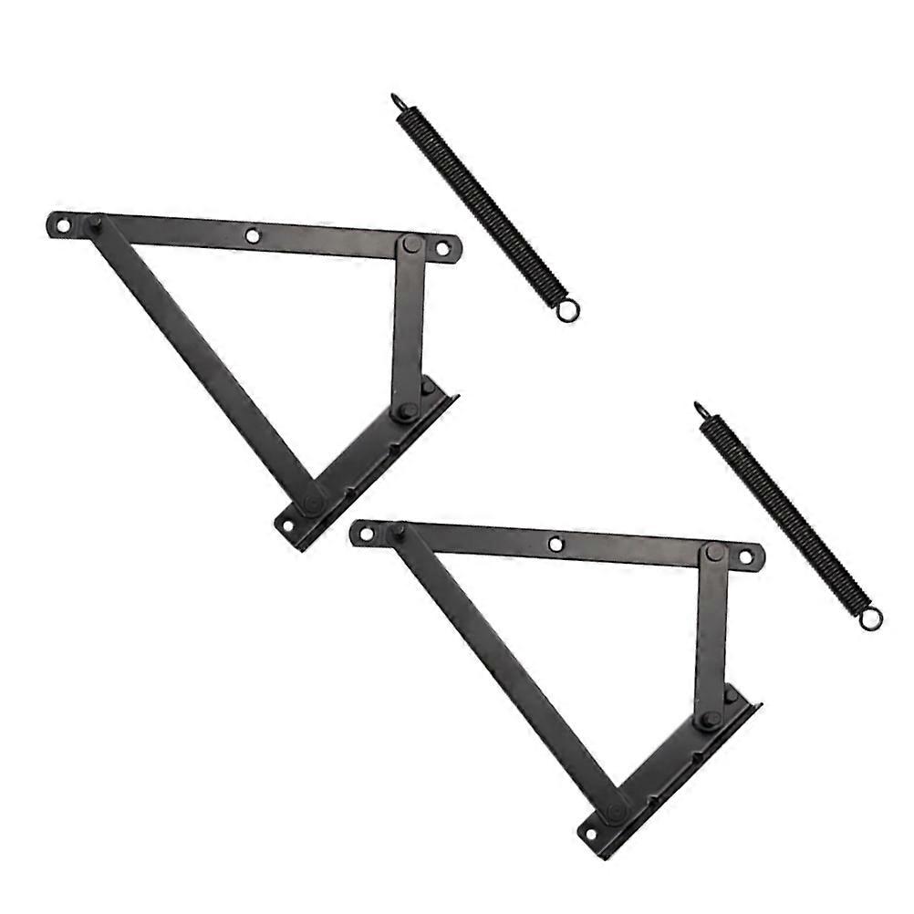 Cabinet Door Hinge Folding Spring Hinge for Sofa Beds 1Pair Black Alloy
