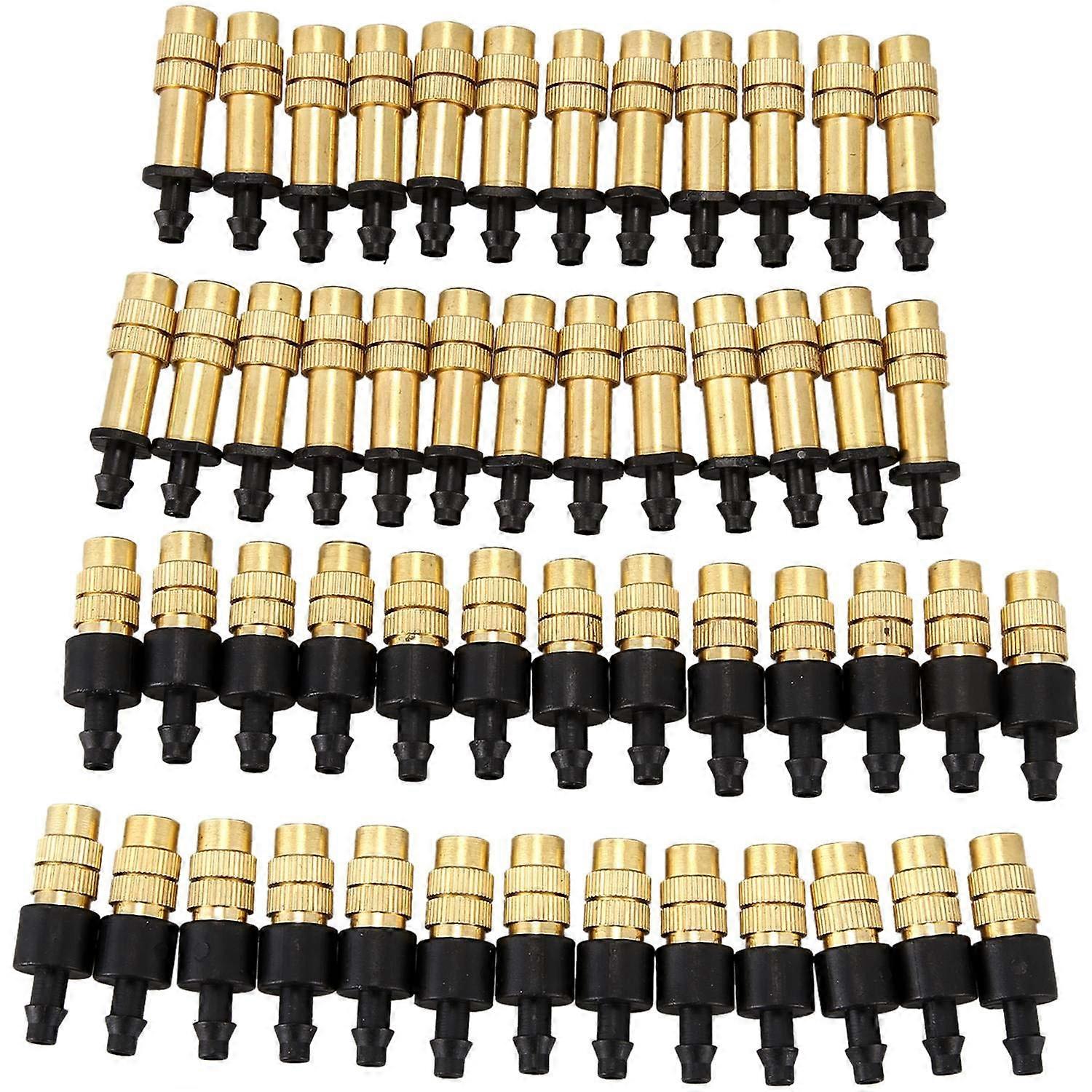 50PCS Adjustable Brass Misting Nozzle with AntiDrip Valve for Garden Irrigation and Cooling