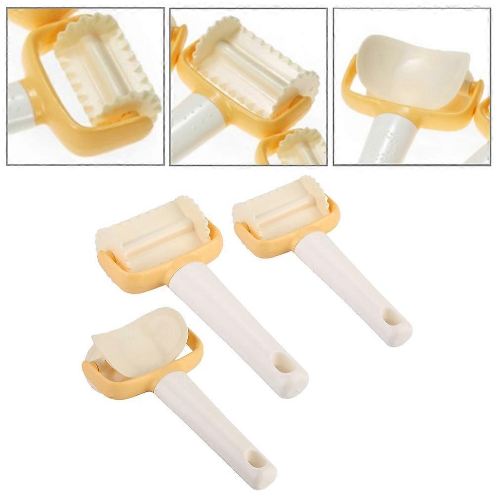 Cookie Molds Dough Cutting Set Home Users Round Large Wave Beige 3Pcs