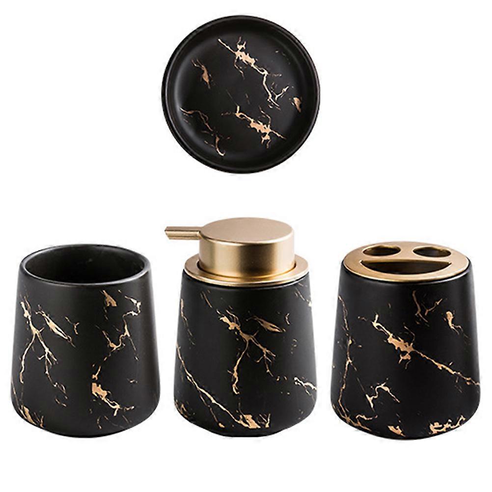 Bathroom Washing Supply Ceramic Toothbrush Cup Set for Storage Use 1Set