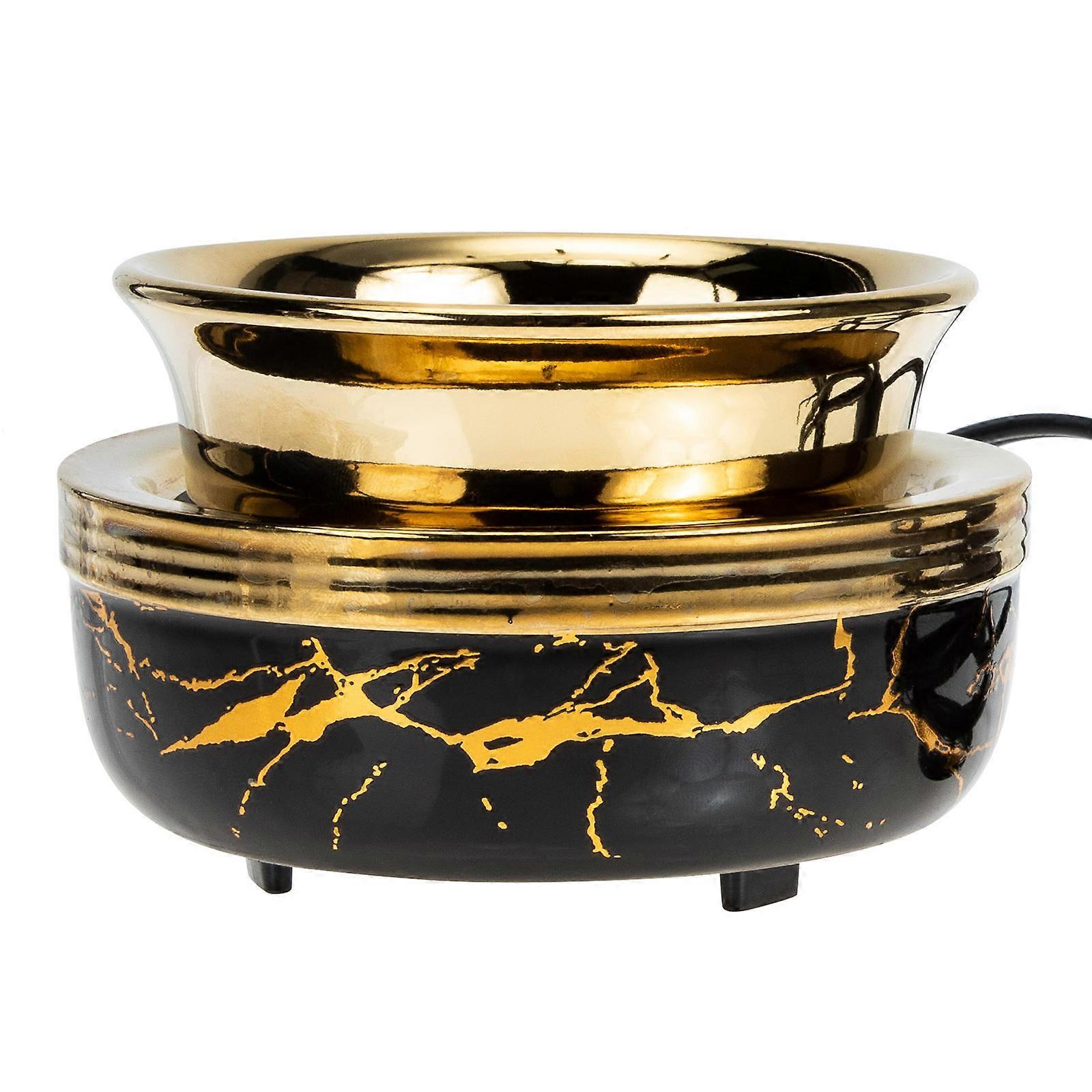 Black Ceramic Wax Melt Warmer for Essential Oil Burner with Electric Function