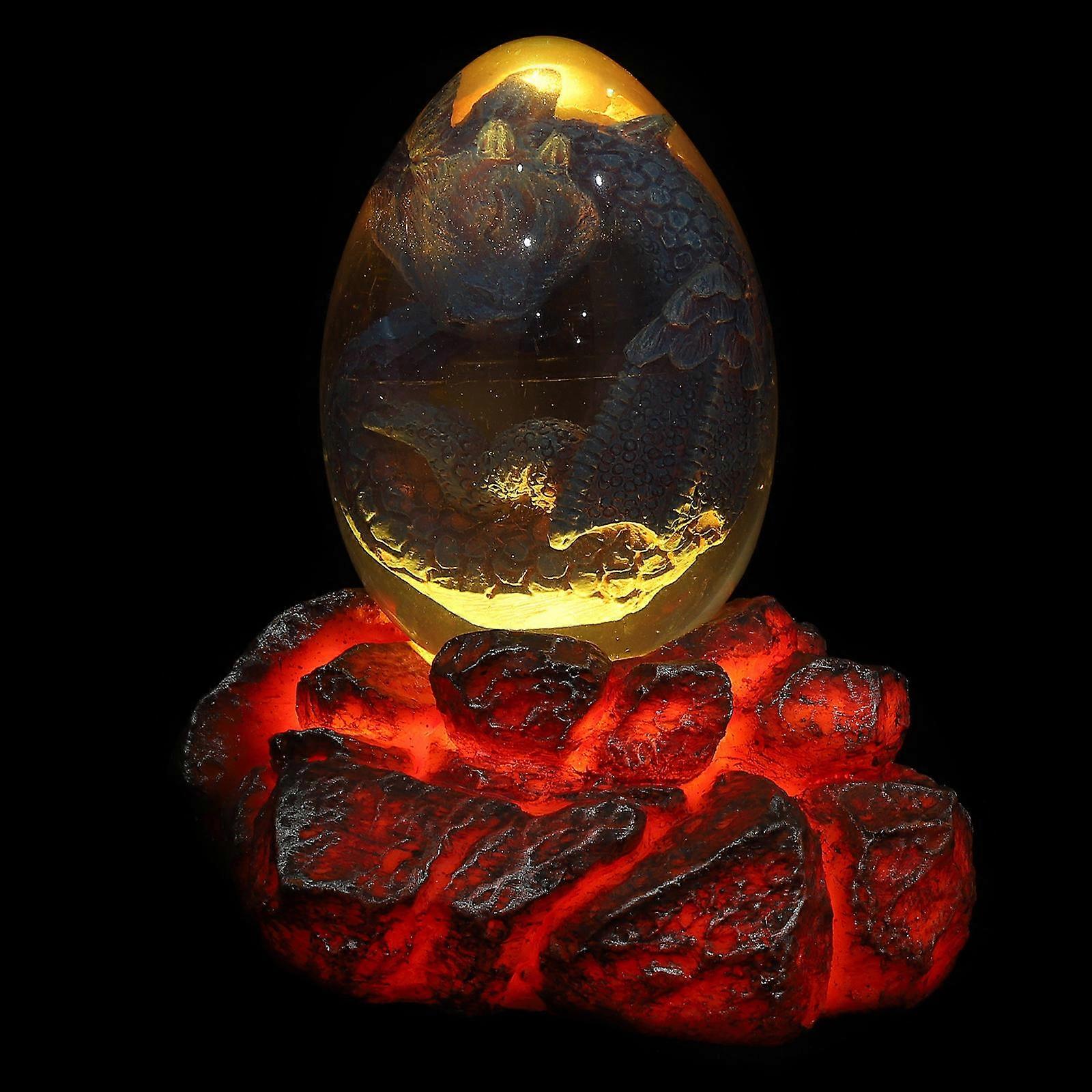 Dragon Egg with Lighted Base for Decor 1Set Resin Luminous Dragon Decoration
