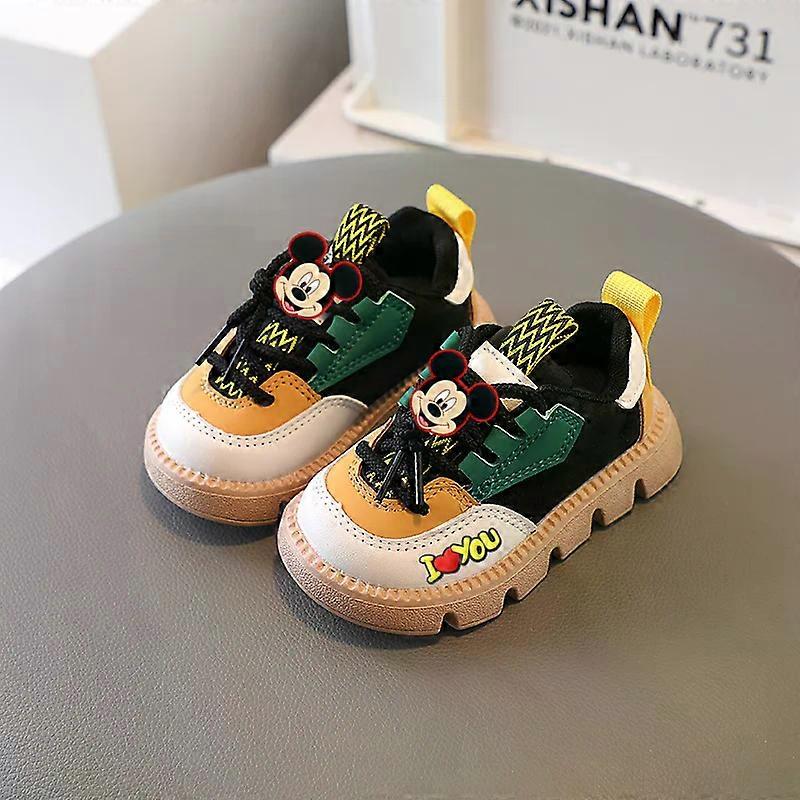 Disney Children's Board Shoes Spring and Autumn Boys Sneakers Girls' Casual Shoes Mickey Mouse Soft Sole Baby Toddler Shoes