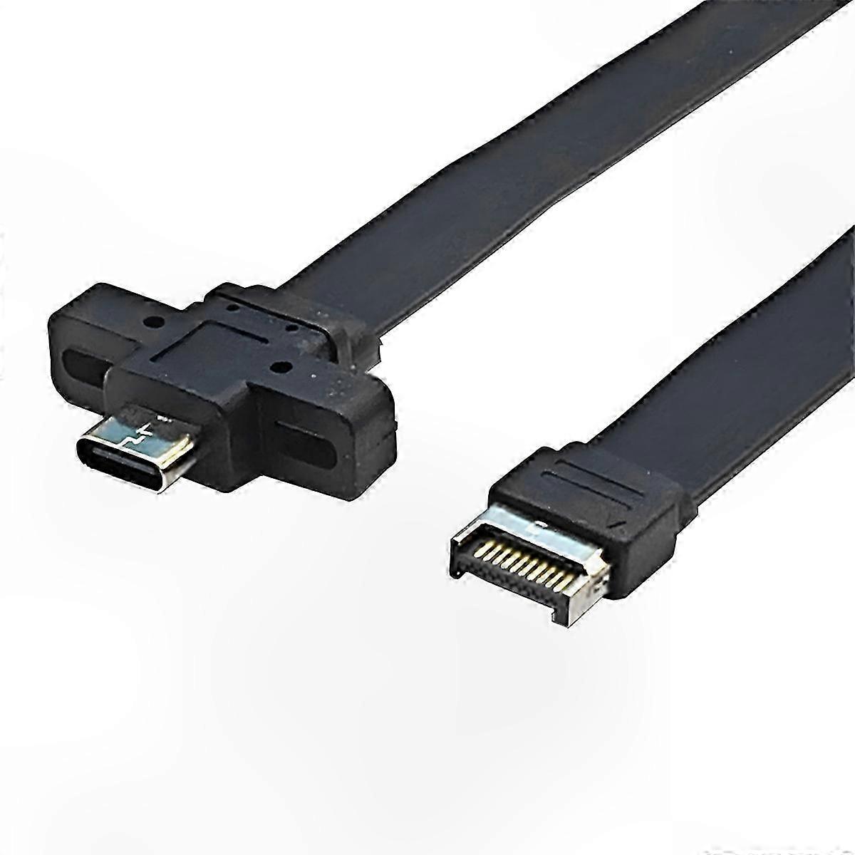 USB 3.2 Type-E to Type-C Front Panel Extension Cable, GEN2x2 Baffle Adapter for PC Chassis Connection