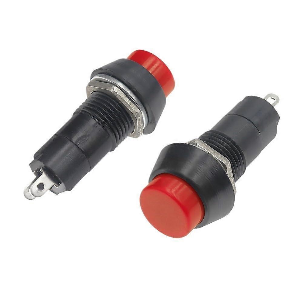 10PCS 12mm Self Locking Push Button Switch PBS11A Red Latching 1A 250V AC 2 Pin