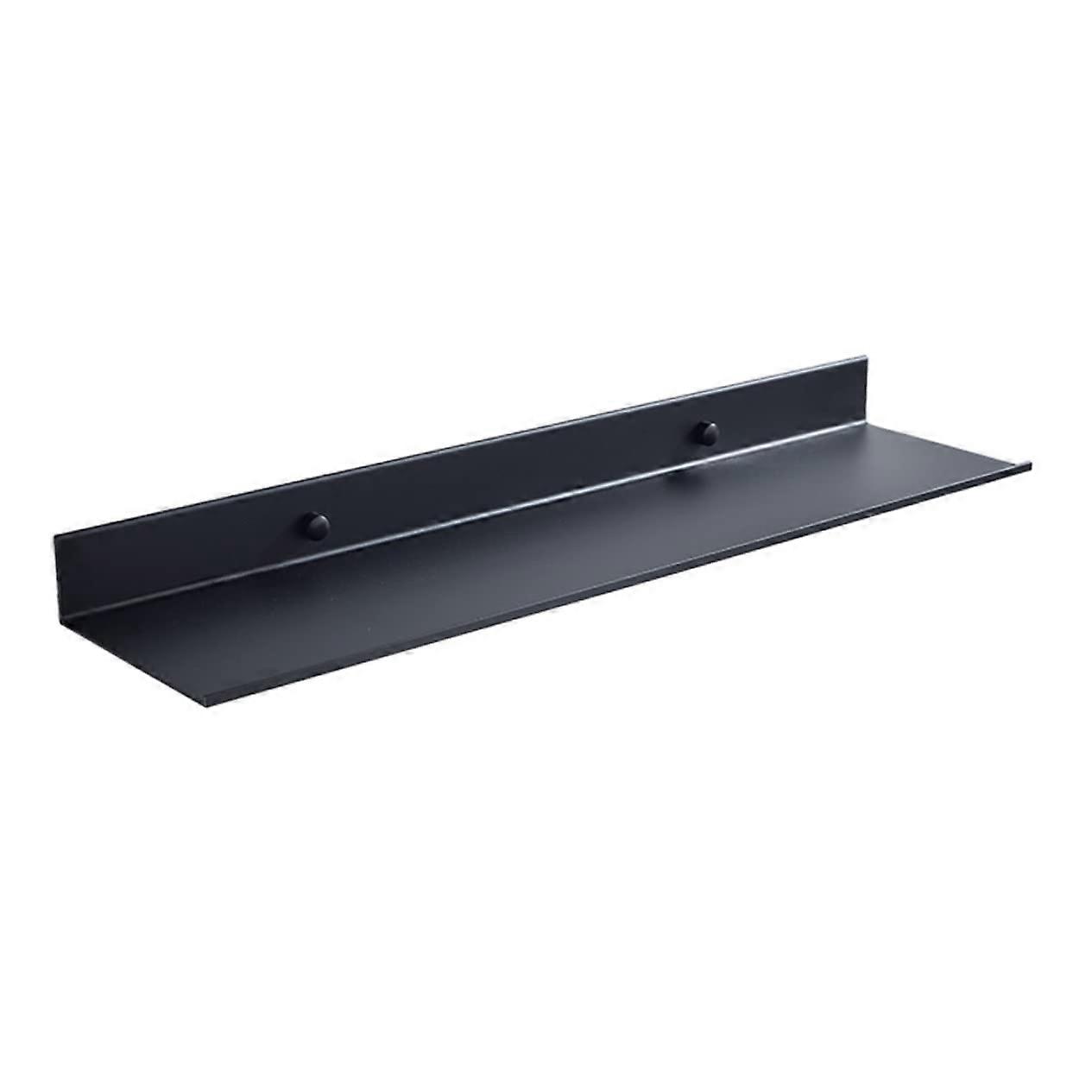 Black Rustproof Floating Bathroom Shelf Wall Mounted Storage Rack Space Saving Aluminium Organizer